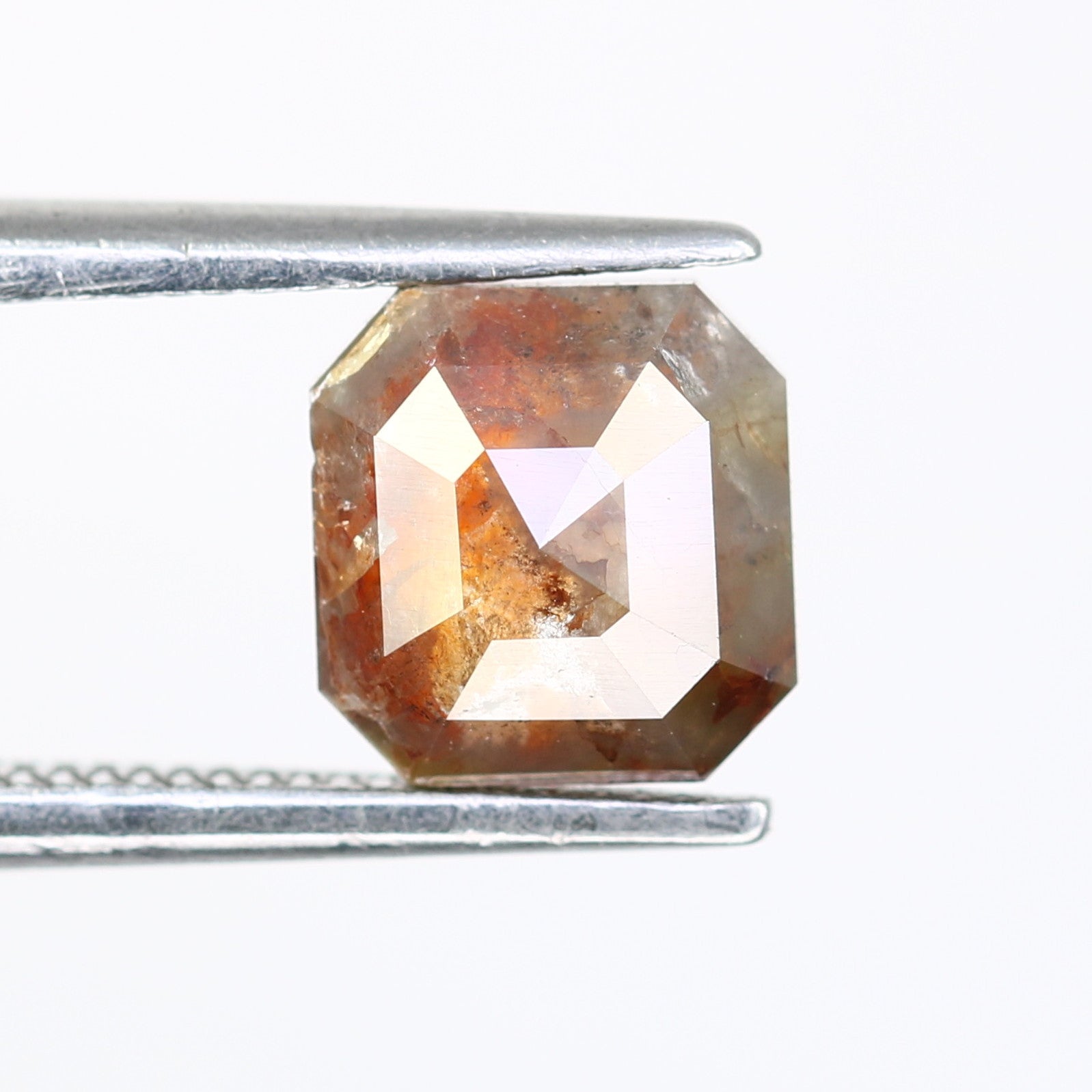Asscher Shaped Diamond Ring 1.19 Carat Natural Brown Color Diamond