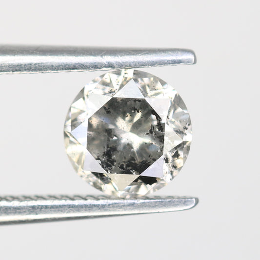 0.69 Carat Loose Round Brilliant Cut salt And Pepper Diamond For Galaxy Ring - JayKrishna Diamond