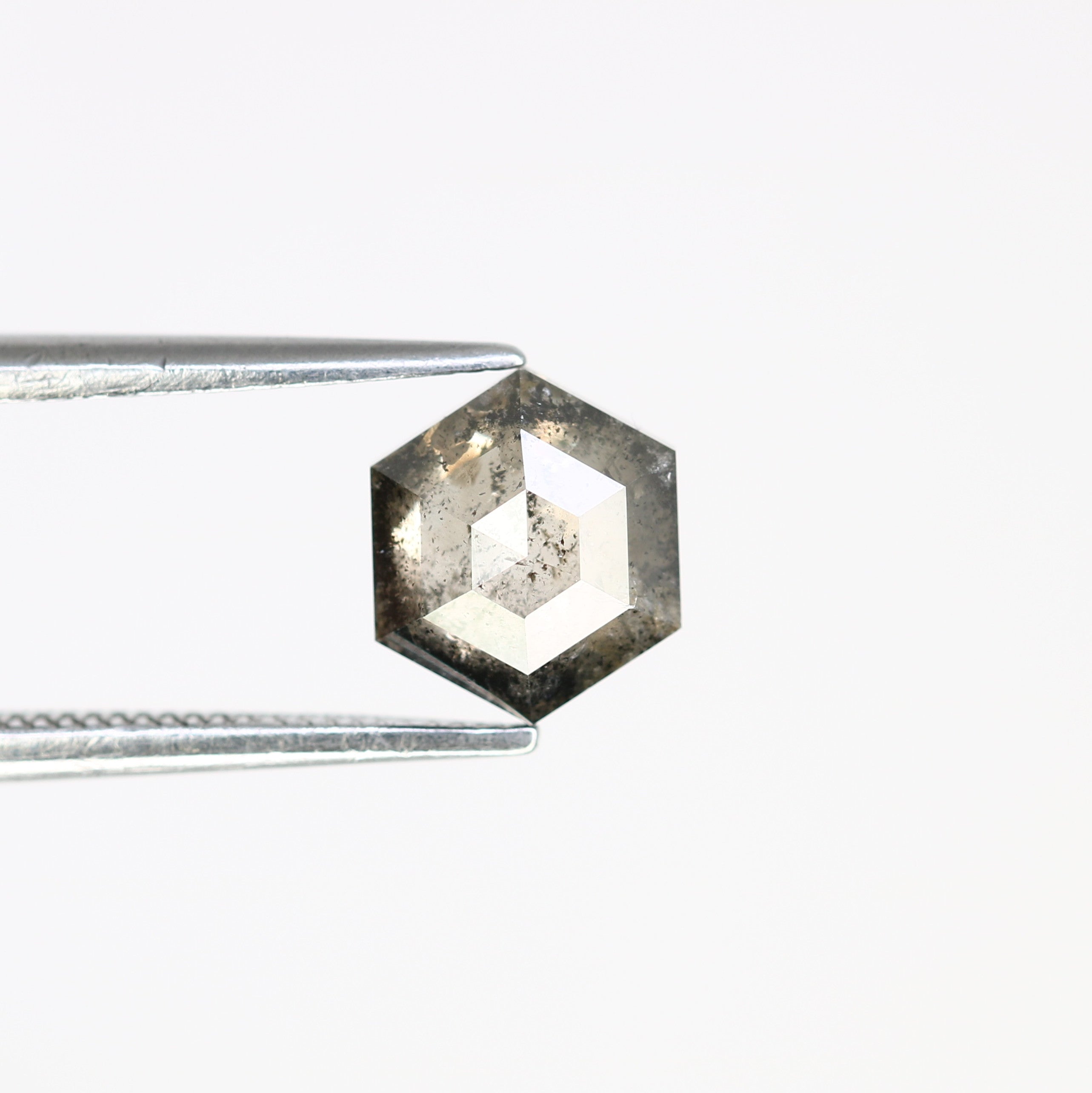 1.46 CT 7.30 MM Hexagon Shape Loose Salt And Pepper Diamond For Wedding Ring