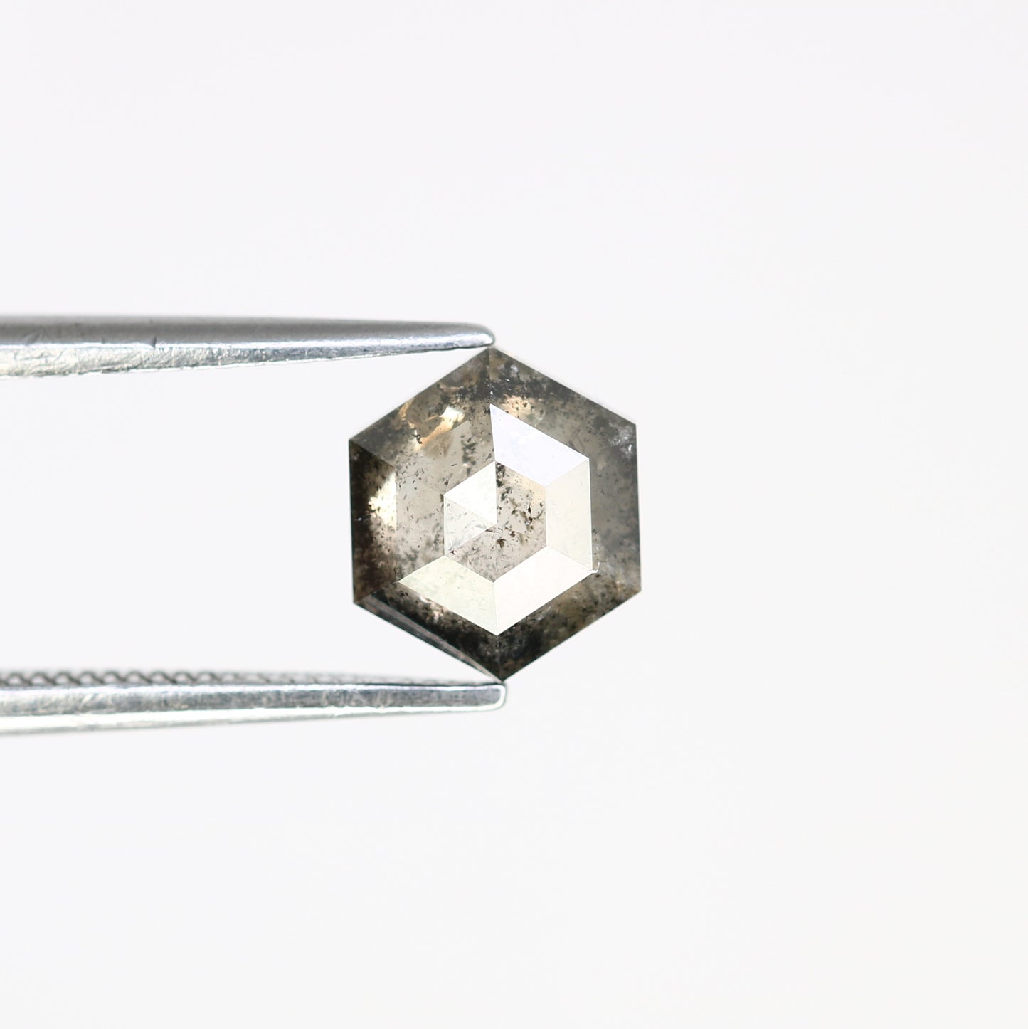 1.46 CT 7.30 MM Hexagon Shape Loose Salt And Pepper Diamond For Wedding Ring