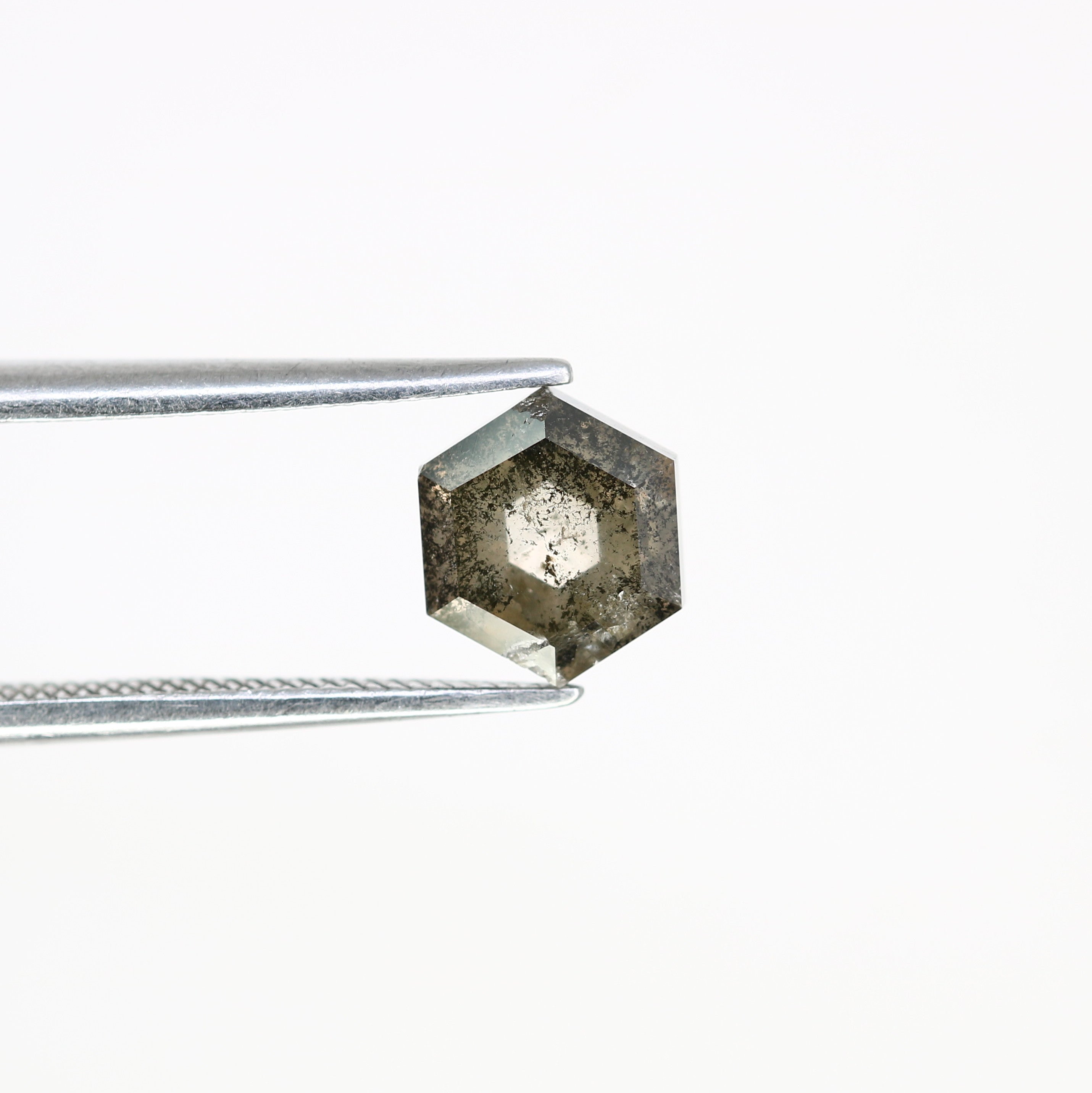1.46 CT 7.30 MM Hexagon Shape Loose Salt And Pepper Diamond For Wedding Ring