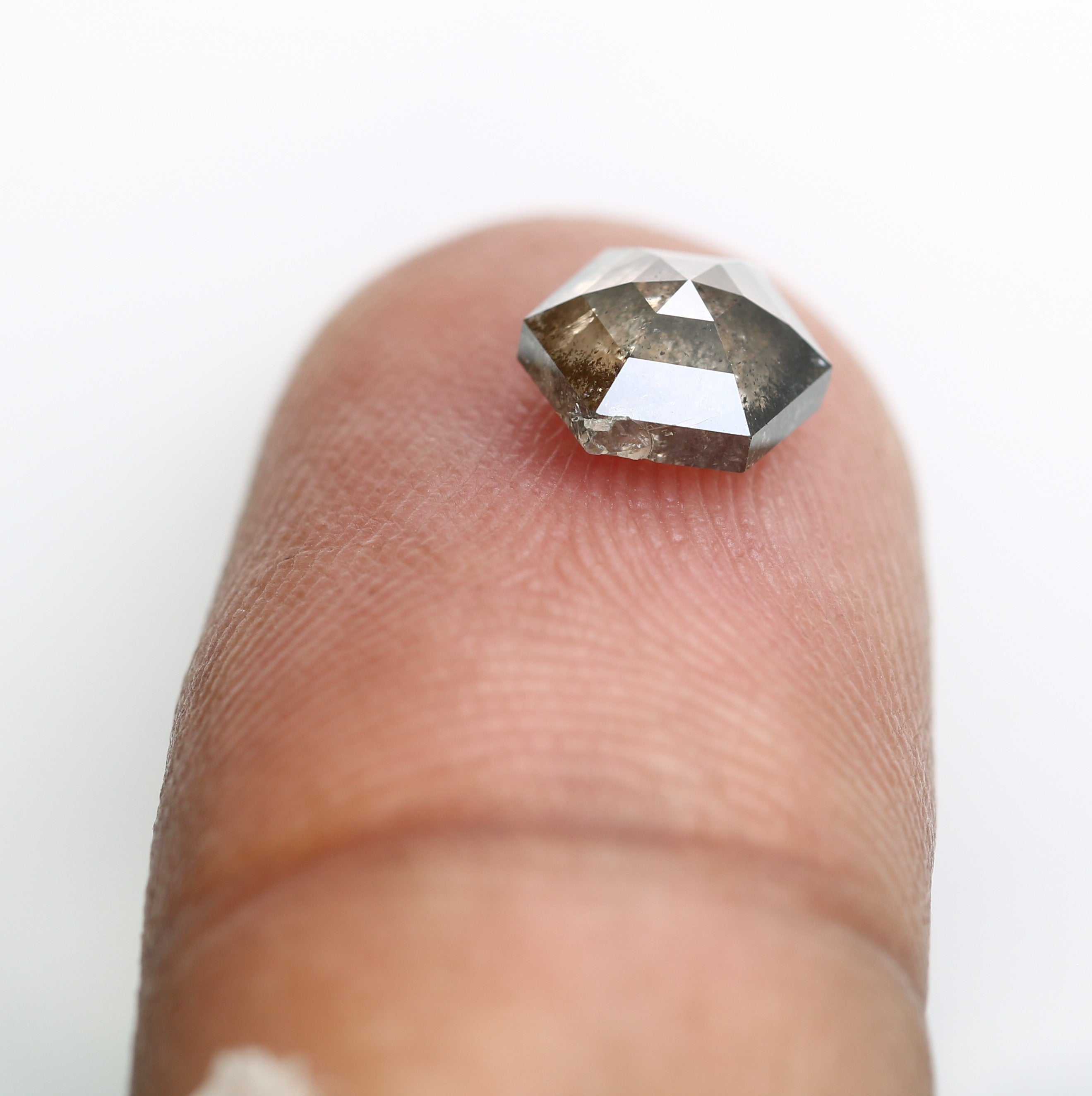 1.46 CT 7.30 MM Hexagon Shape Loose Salt And Pepper Diamond For Wedding Ring