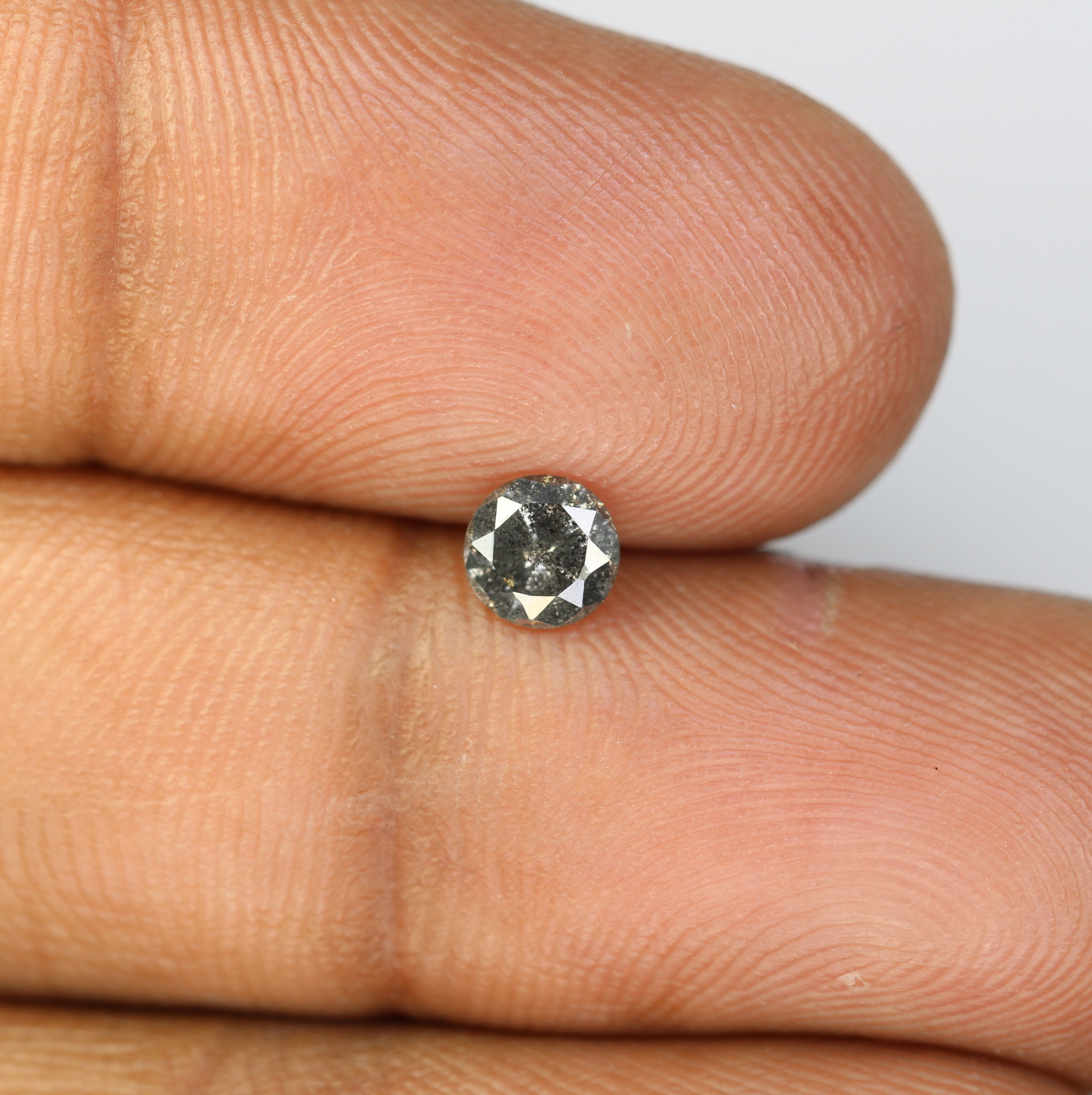 0.45 Carat Loose Salt And Pepper Round Brilliant Cut Diamond For Wedding Ring