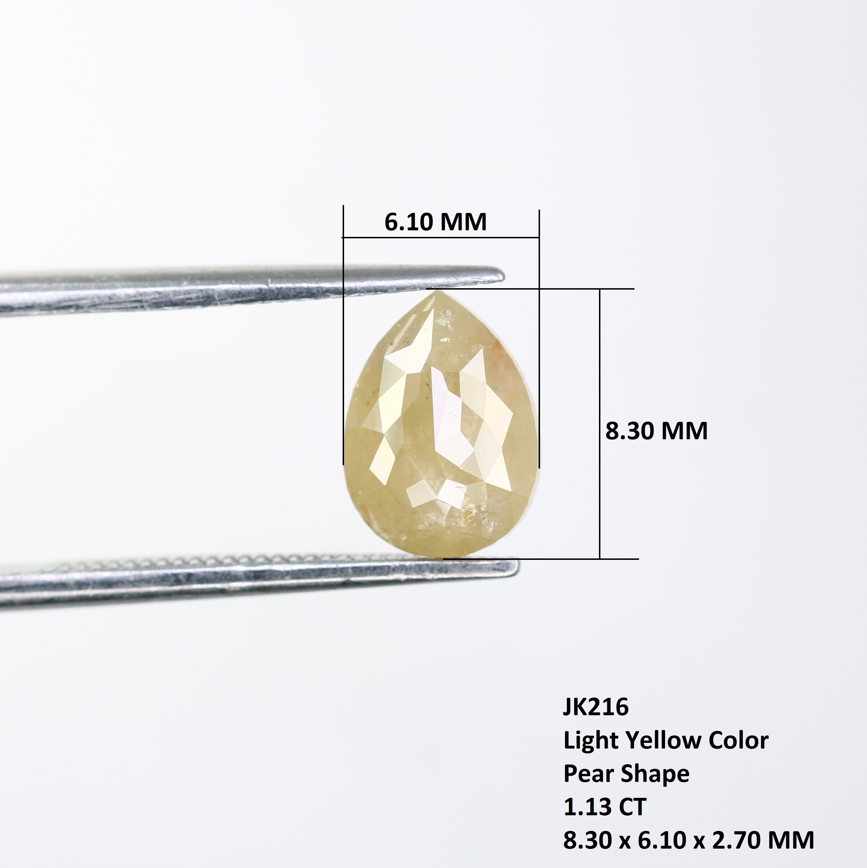 1.13 Carat Light Yellow Color Loose Fancy Pear Cut Diamond For Galaxy Ring