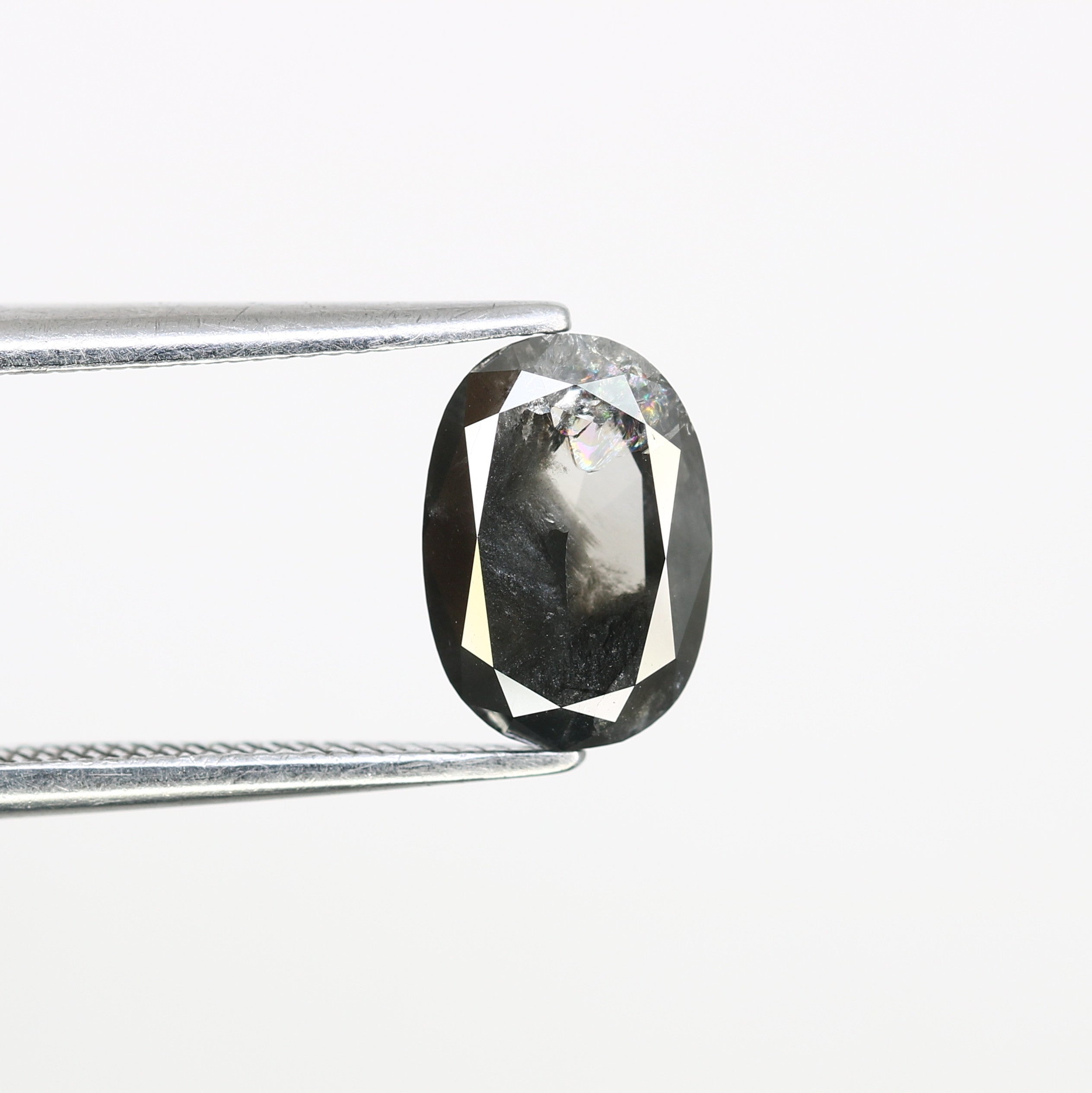 1.55 CT Oval Shape 8.50 MM Salt And Pepper Diamond For Statement Ring