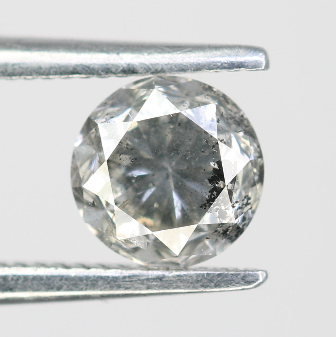 0.67 Carat Salt And Pepper Round Brilliant Cut Loose Diamond For Wedding Ring