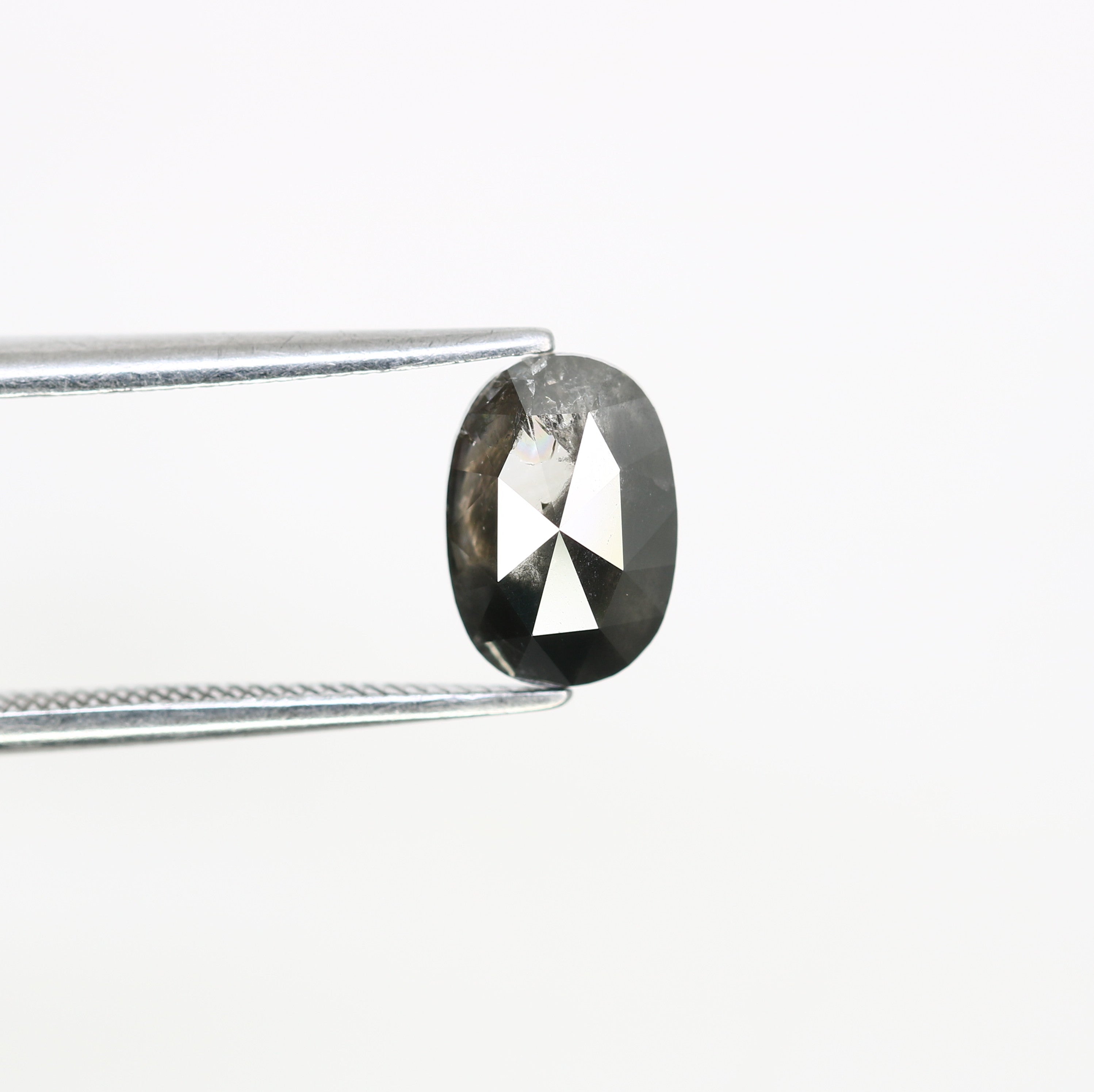 1.55 CT Oval Shape 8.50 MM Salt And Pepper Diamond For Statement Ring