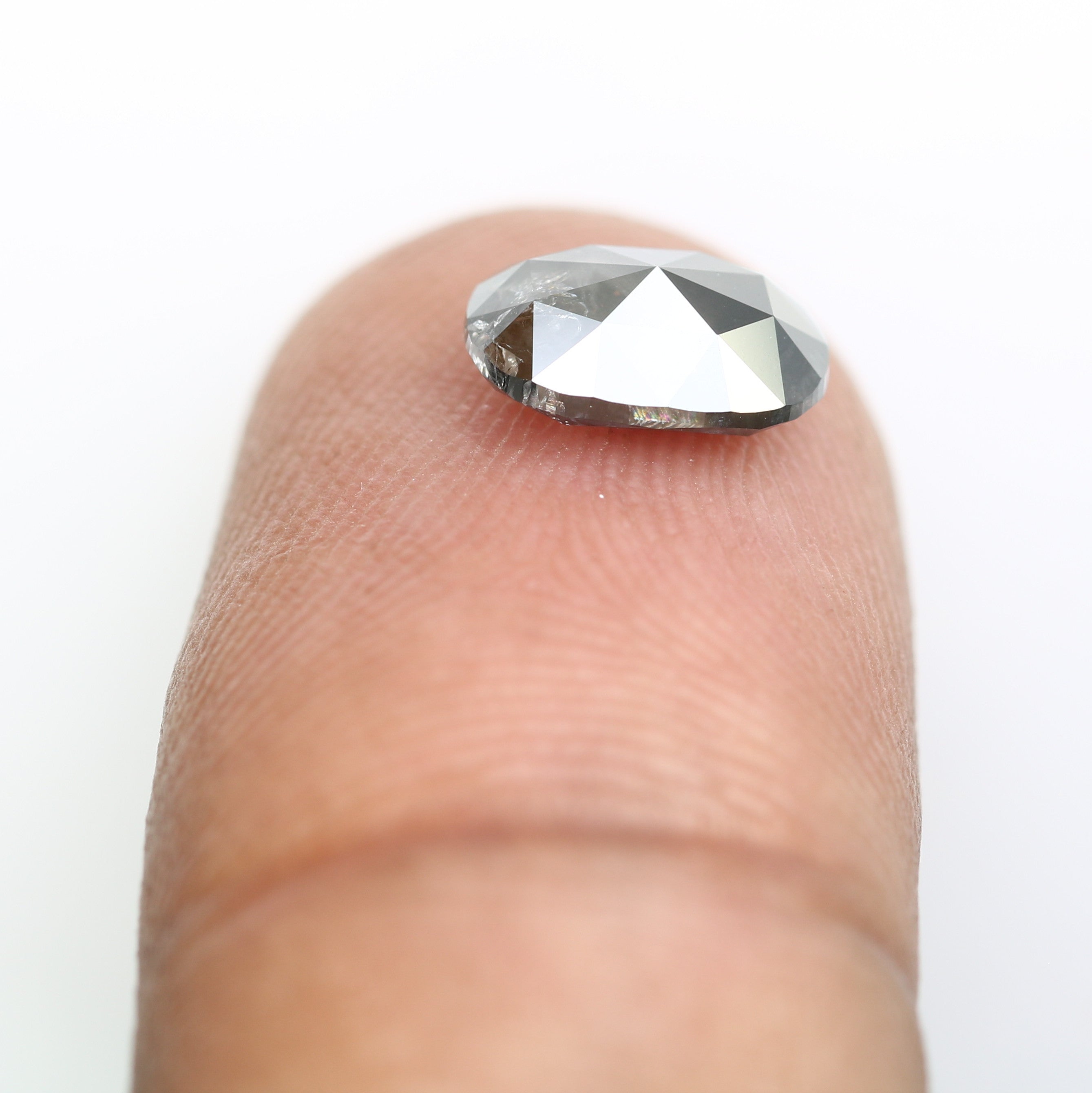 1.55 CT Oval Shape 8.50 MM Salt And Pepper Diamond For Statement Ring
