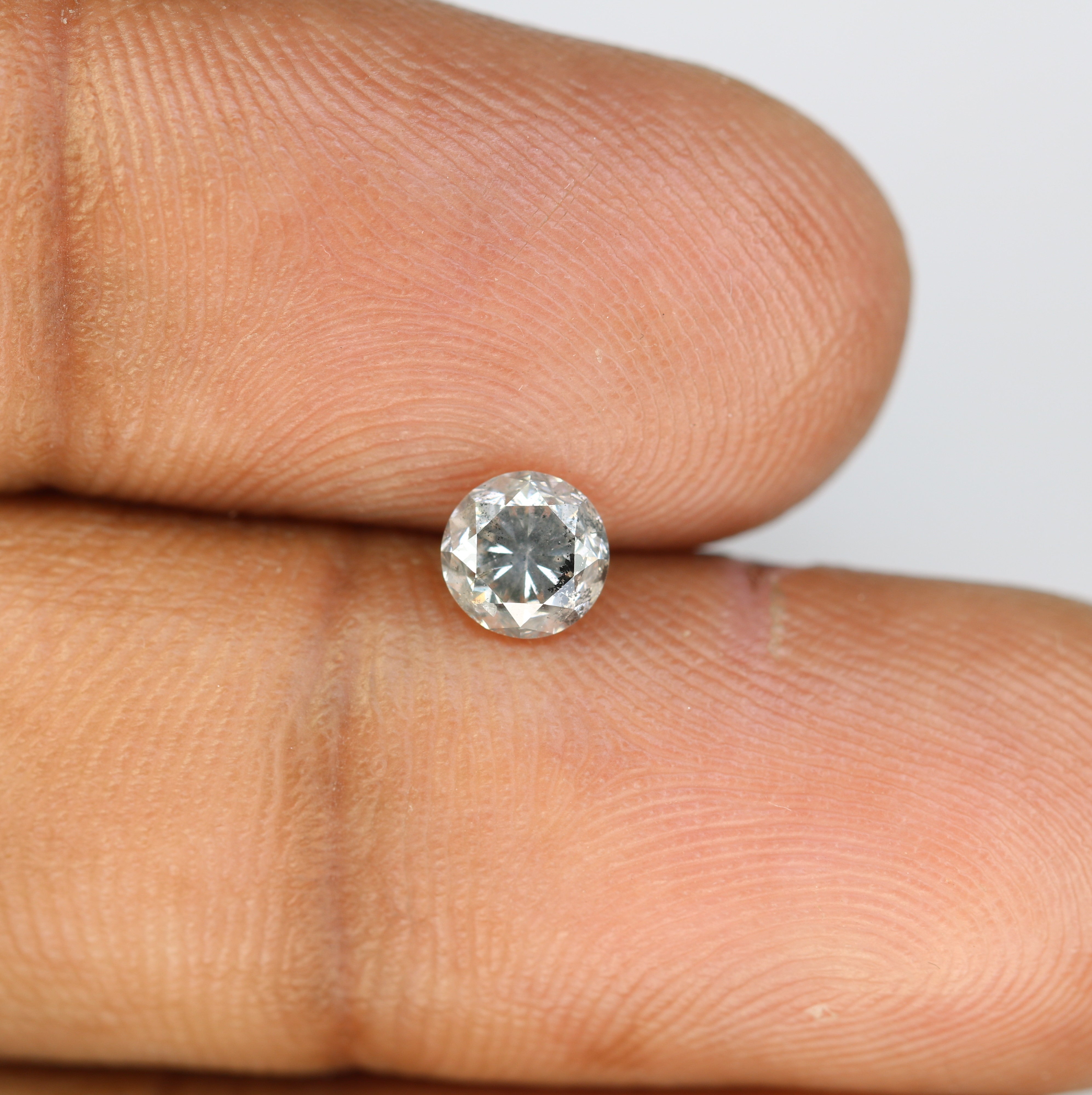 0.67 Carat Salt And Pepper Round Brilliant Cut Loose Diamond For Wedding Ring