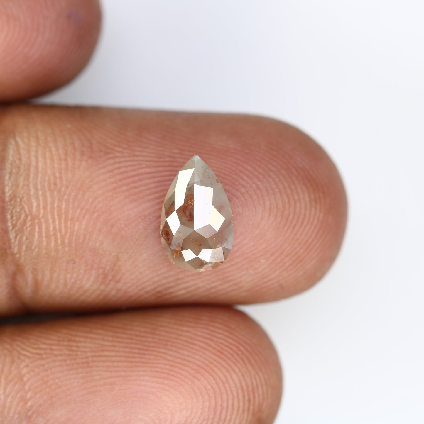 1.09 CT 9.80 MM Pear Shape Grey Natural Loose Diamond For Engagement Ring