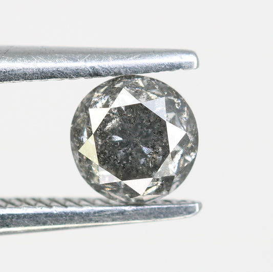 0.47 Carat Salt And Pepper Loose Round Brilliant Cut Diamond For Wedding Ring - JayKrishna Diamond