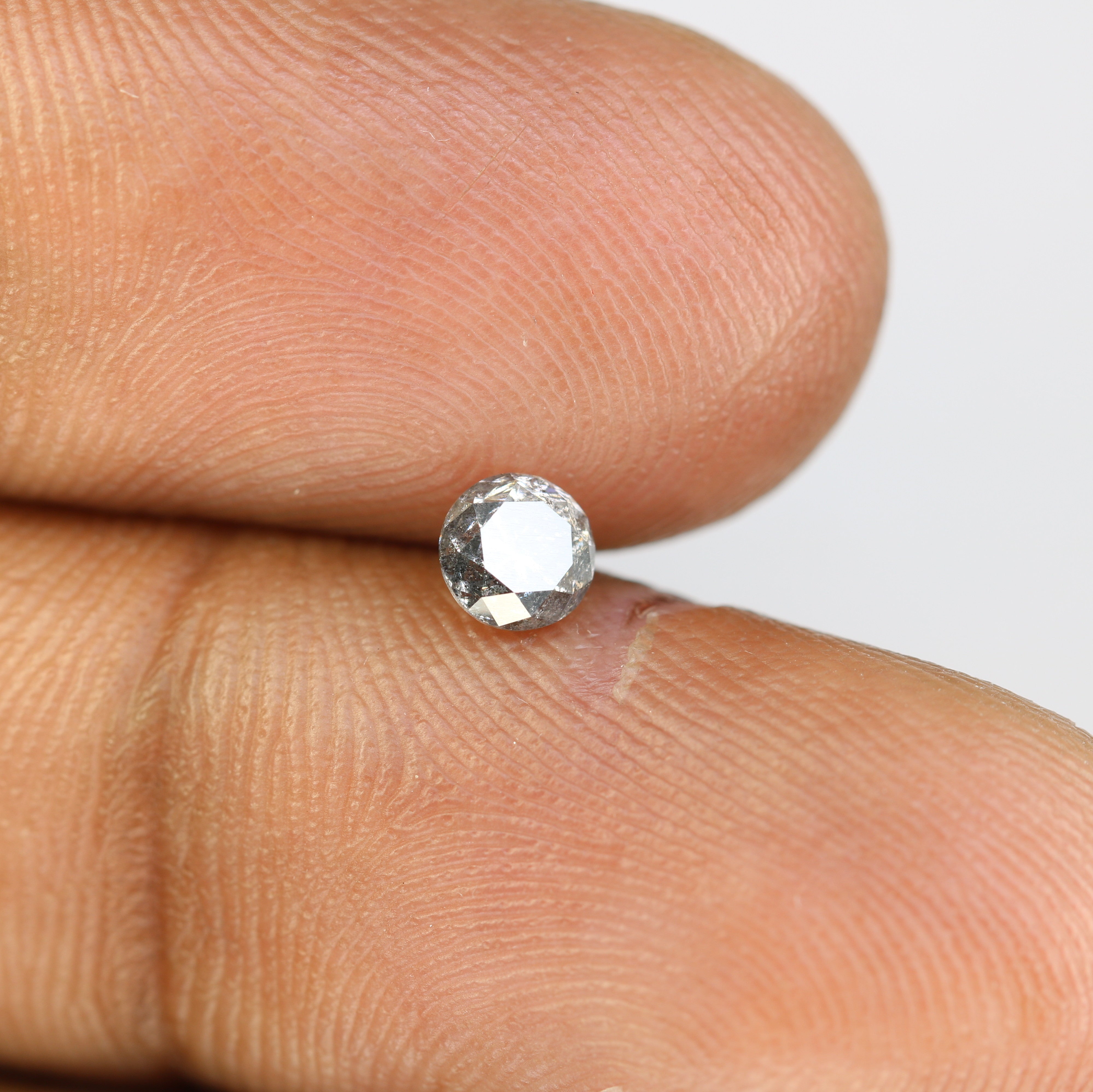 0.47 Carat Salt And Pepper Loose Round Brilliant Cut Diamond For Wedding Ring