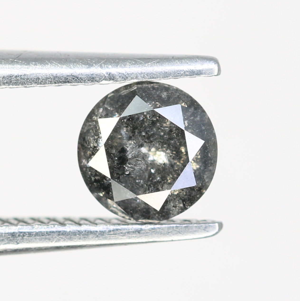 0.37 Carat Salt And Pepper Loose Round Brilliant Cut Diamond For Wedding Ring