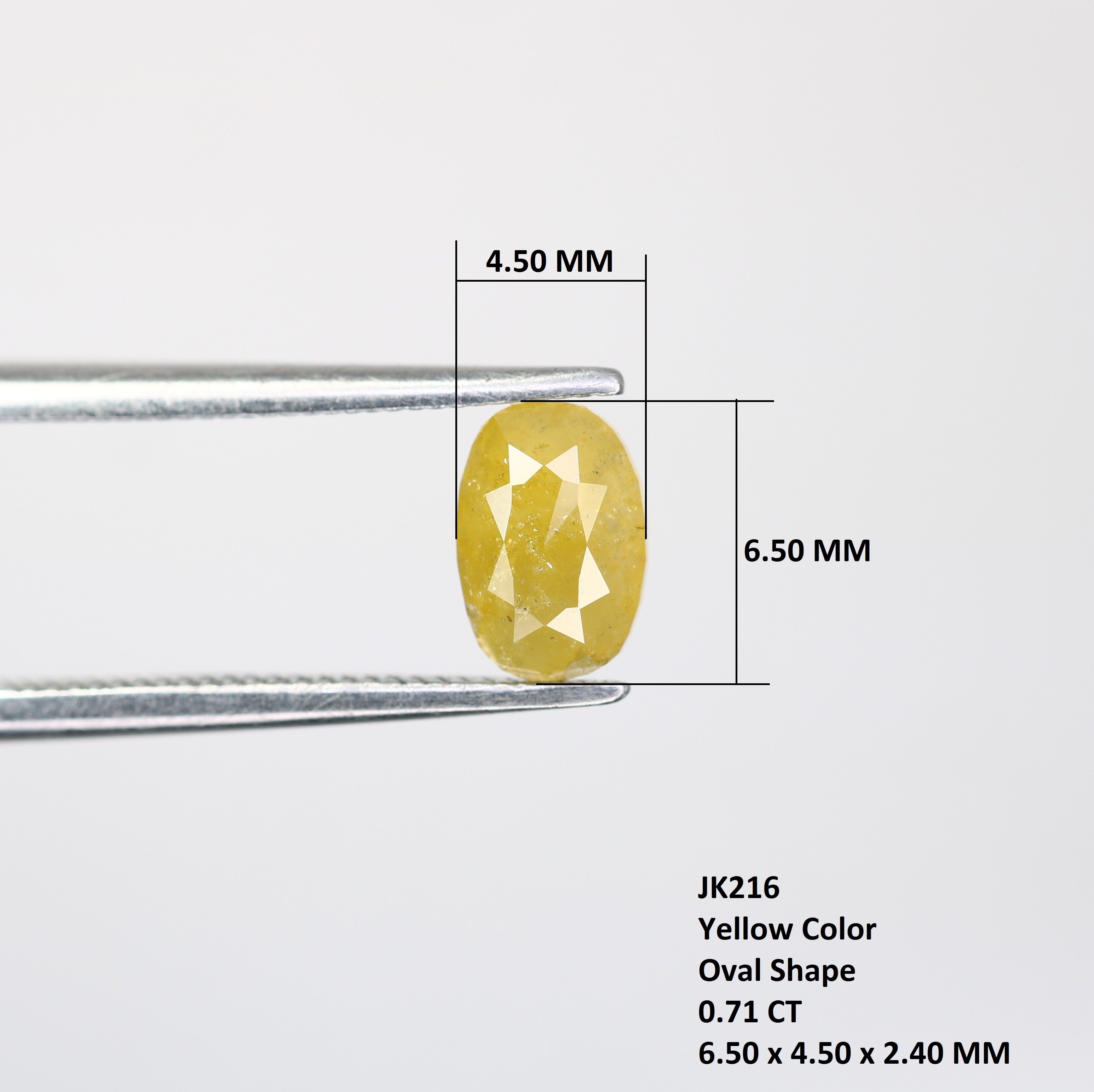 0.71 CT 6.50 MM Oval Shape Yellow Diamond For Wedding Ring