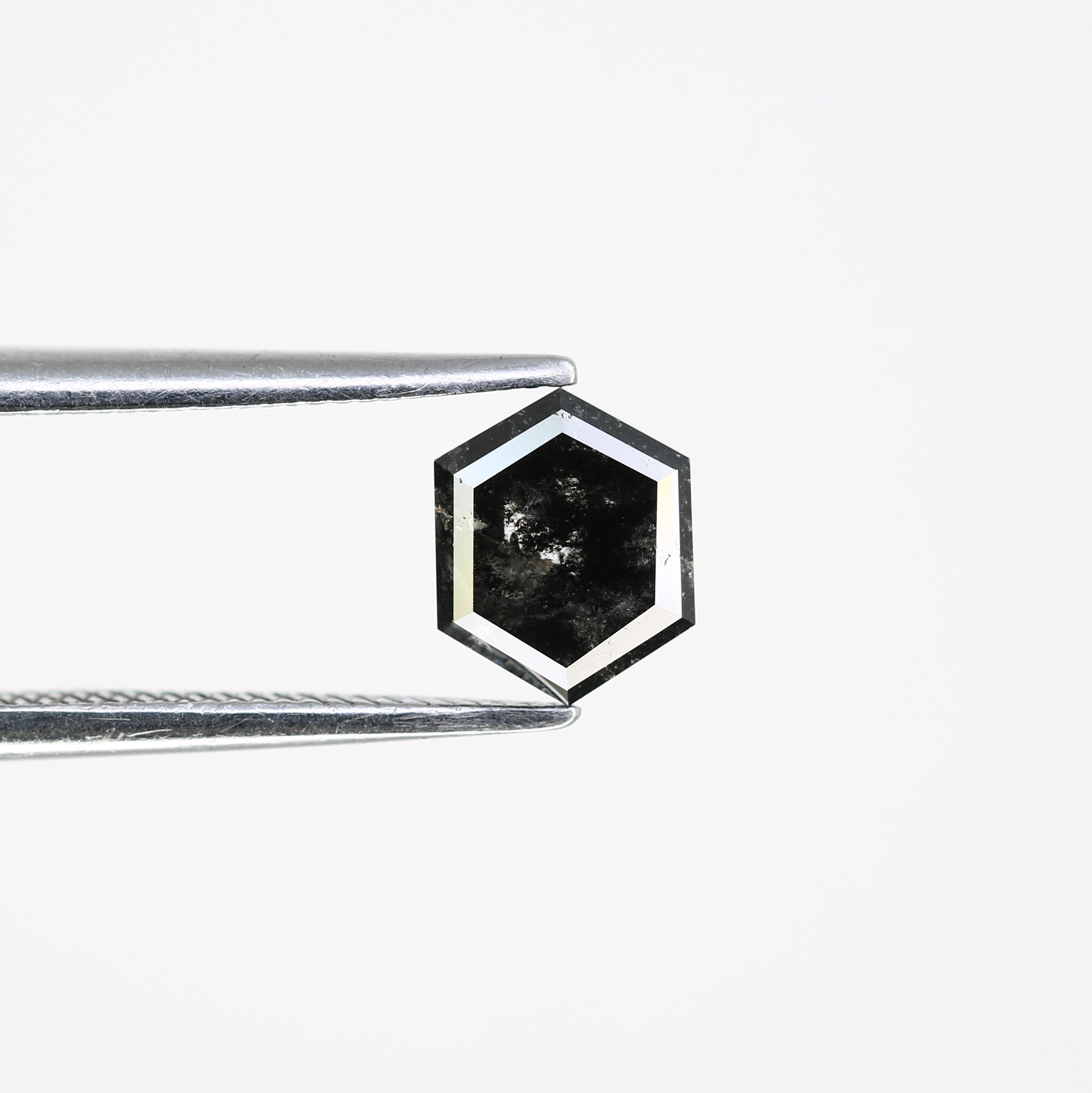 0.99 CT Salt And Pepper 6.60 MM Hexagon Shape Loose Diamond For Wedding Ring