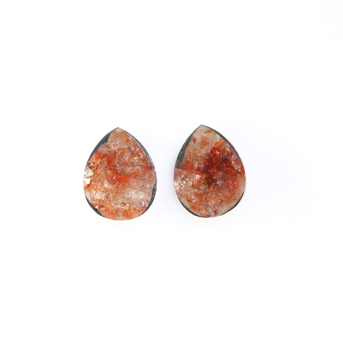 2.40 CT 8.80 MM Pear Shape Reddish Pair Diamond For Earrings