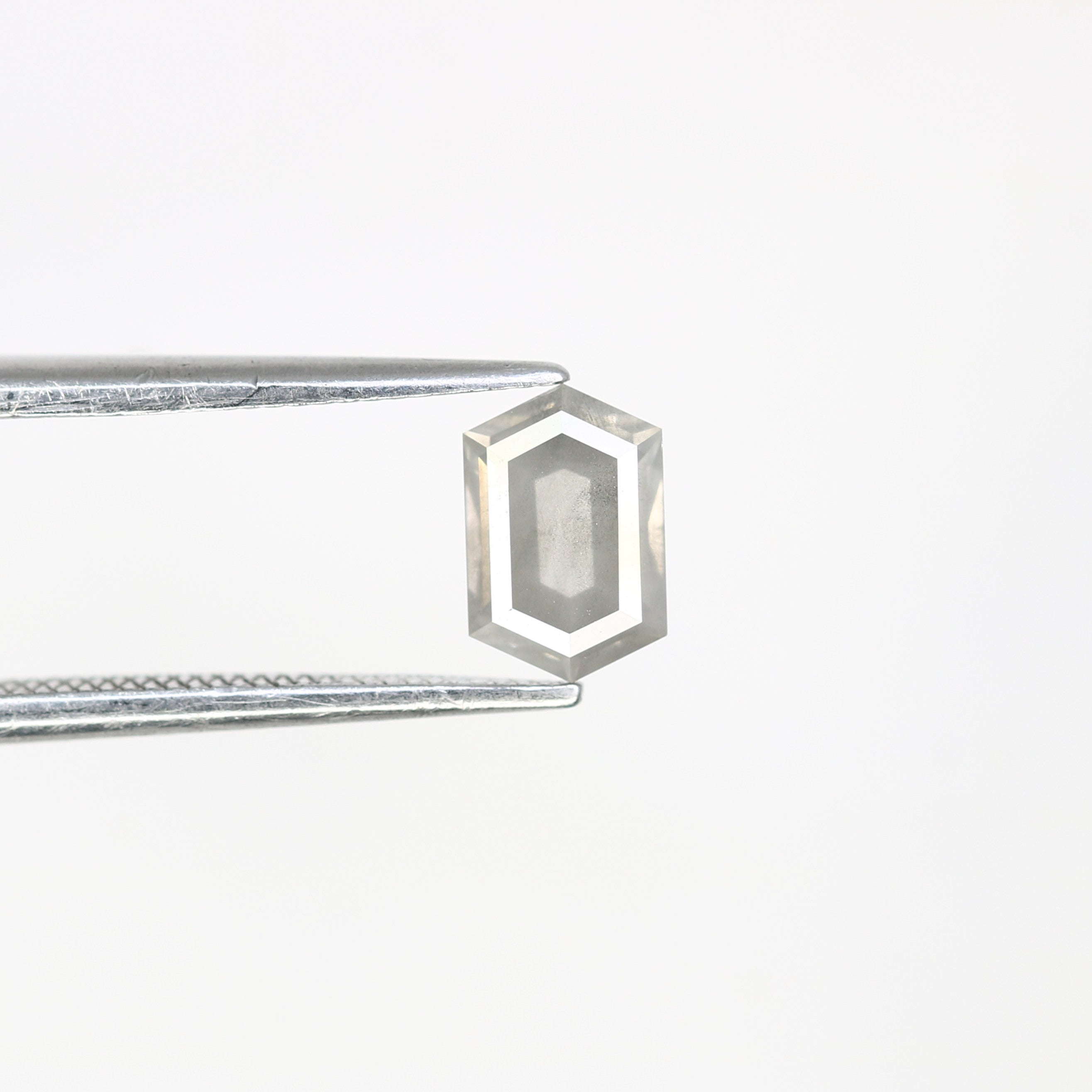 0.78 CT Salt And Pepper 7.00 MM Elongated Hexagon Shape Diamond For Engagement Ring