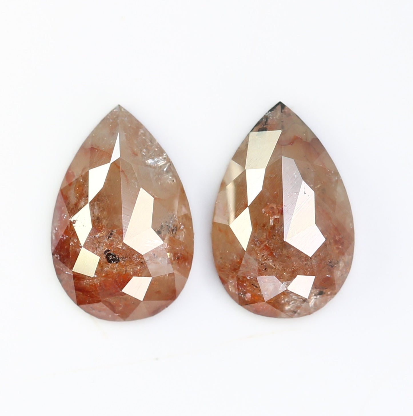 1.48 CT 7.90 MM Pear Shape Red Pair Diamond For Earrings