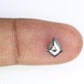 0.91 Carat Natural Salt And Pepper 8.30 MM Loose Kite Cut Diamond For Promise Ring
