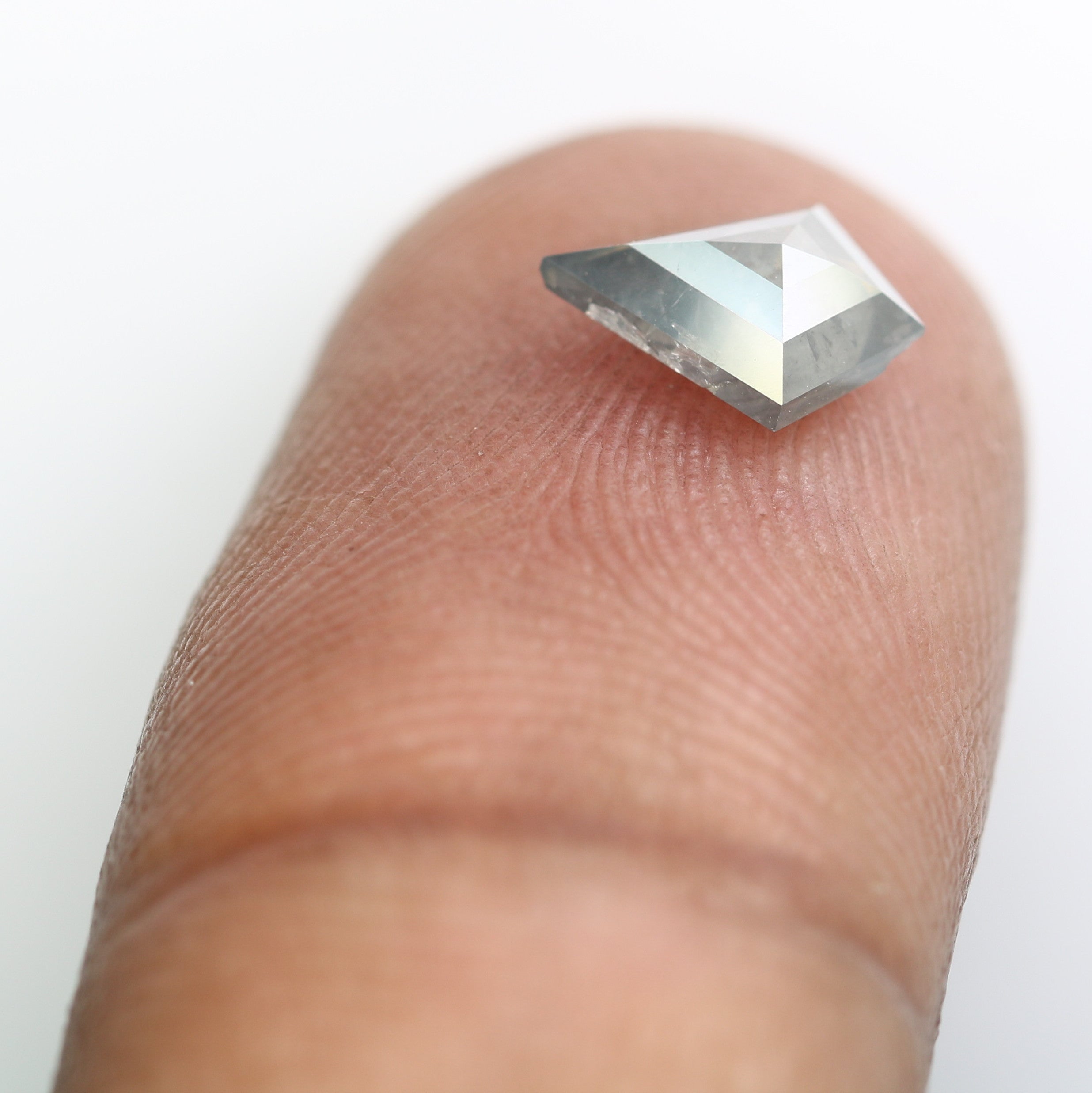 0.91 Carat Natural Salt And Pepper 8.30 MM Loose Kite Cut Diamond For Promise Ring