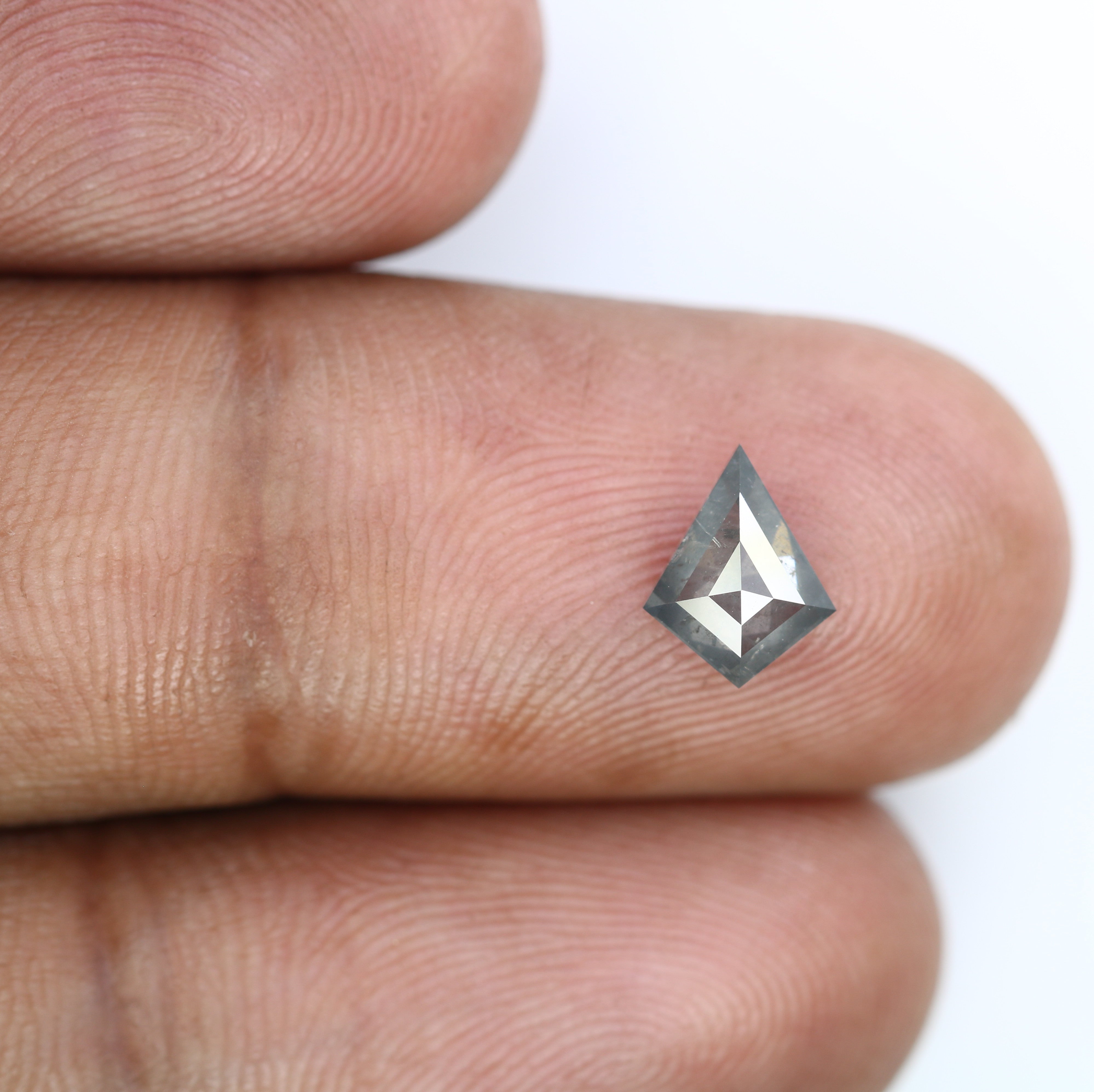 0.91 Carat Natural Salt And Pepper 8.30 MM Loose Kite Cut Diamond For Promise Ring