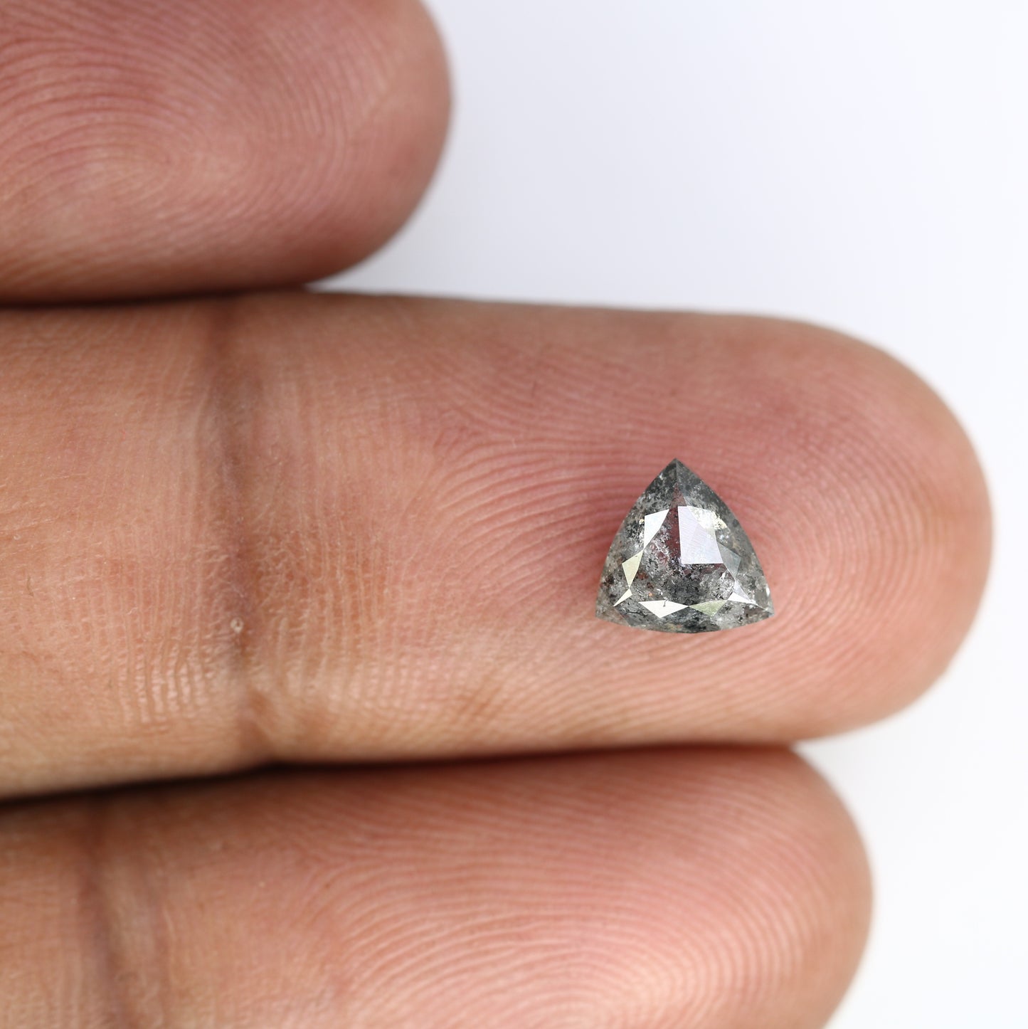 0.95 CT Triangle Shape Salt And Pepper 6.70 MM Diamond For Galaxy Ring
