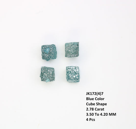 2.78 CT Cube Blue Rough Raw Diamond For Engagement Ring