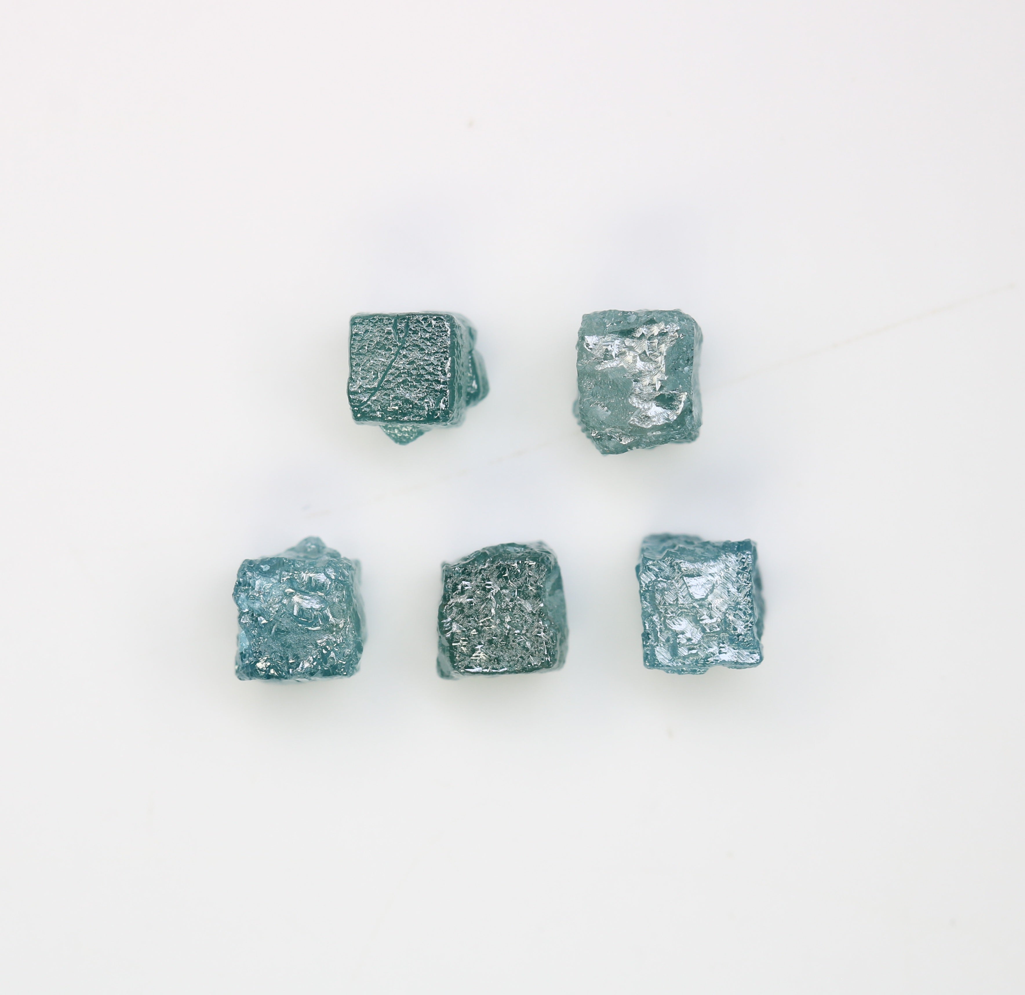 4.04 CT Raw Cube Blue Rough Diamond For Engagement Ring