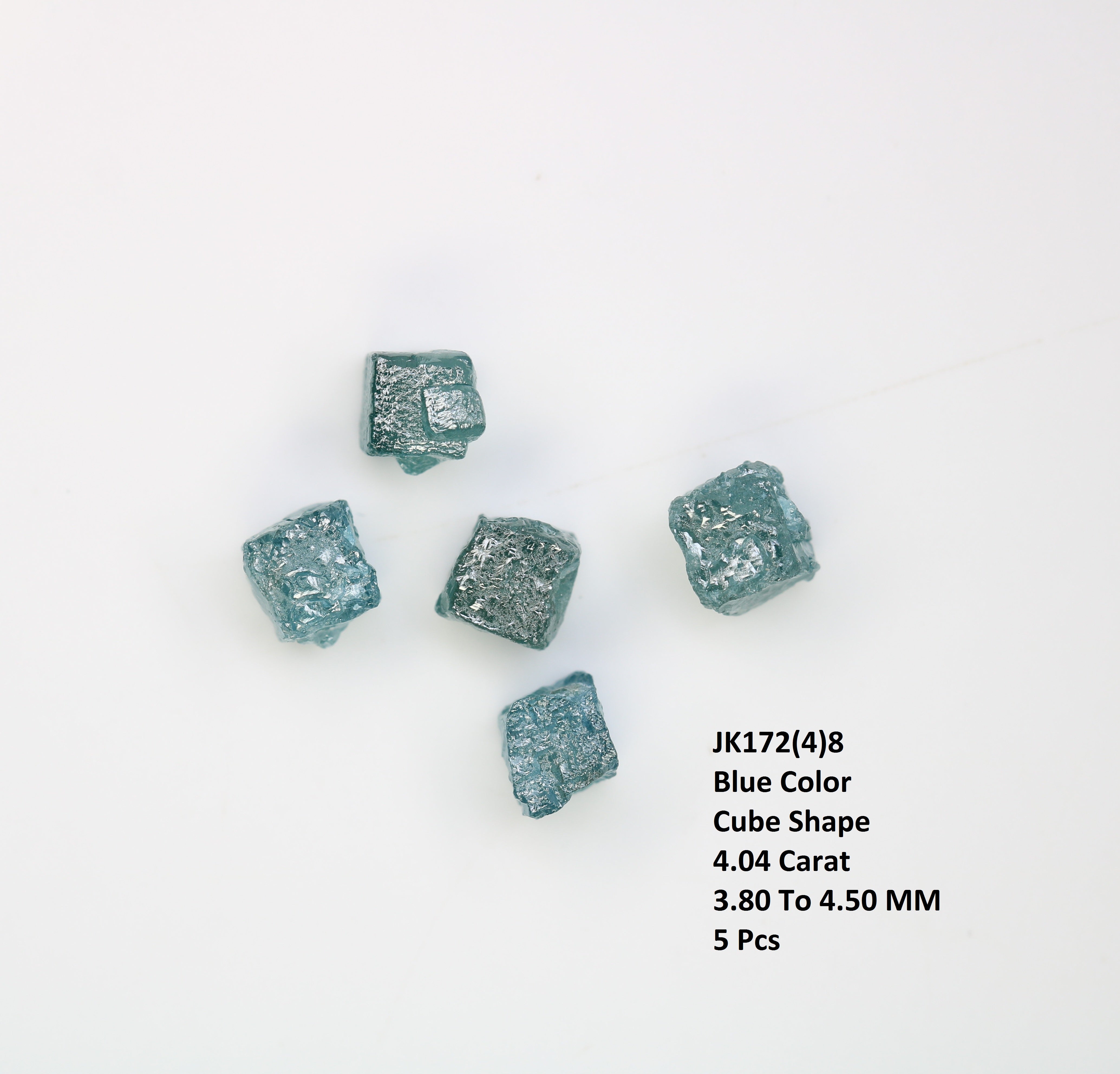 4.04 CT Raw Cube Blue Rough Diamond For Engagement Ring