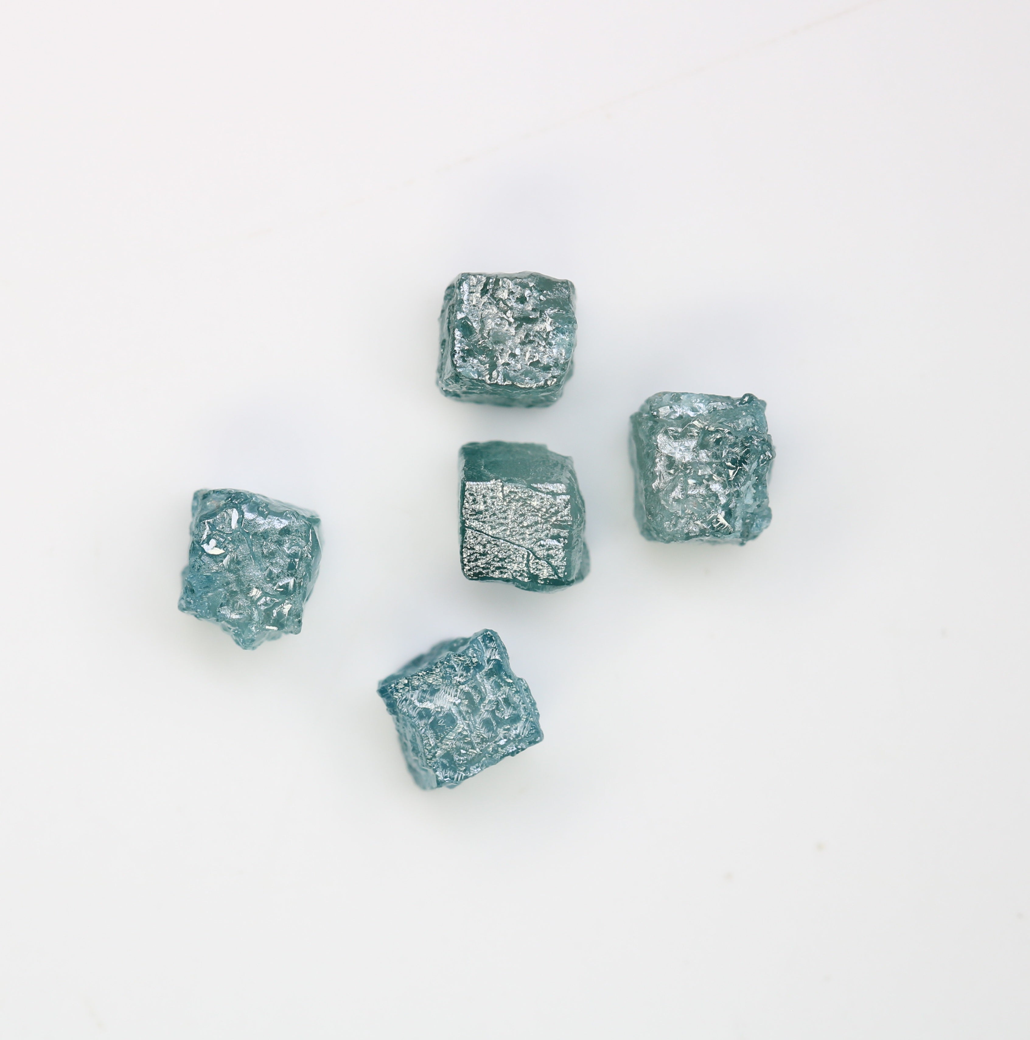 4.04 CT Raw Cube Blue Rough Diamond For Engagement Ring