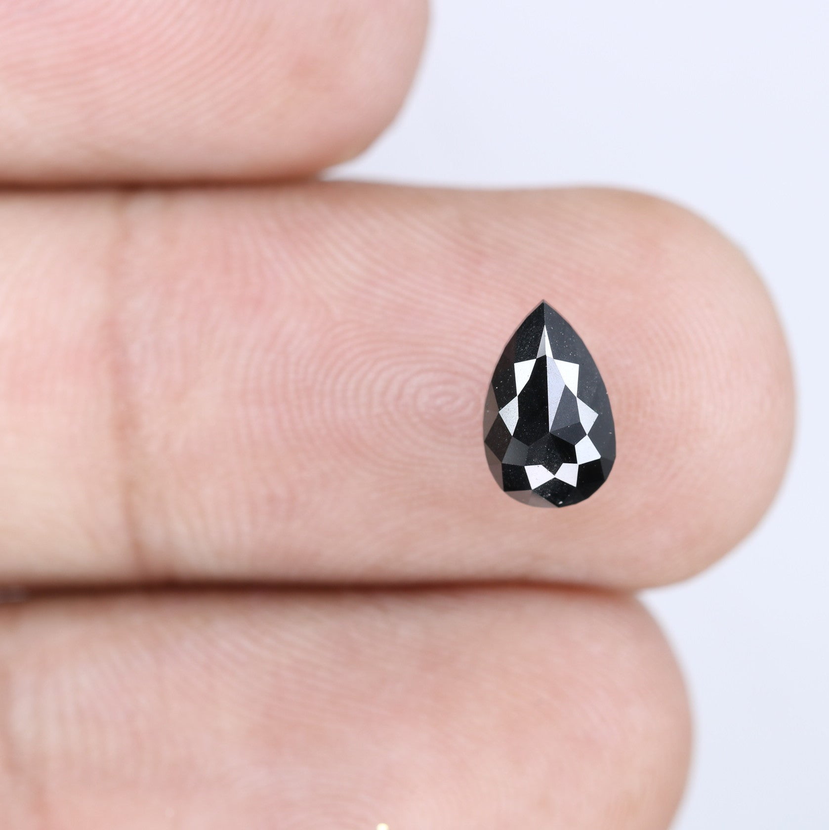 1.13 CT Treated Black Pear Cut Fancy Diamond For Engagement Ring