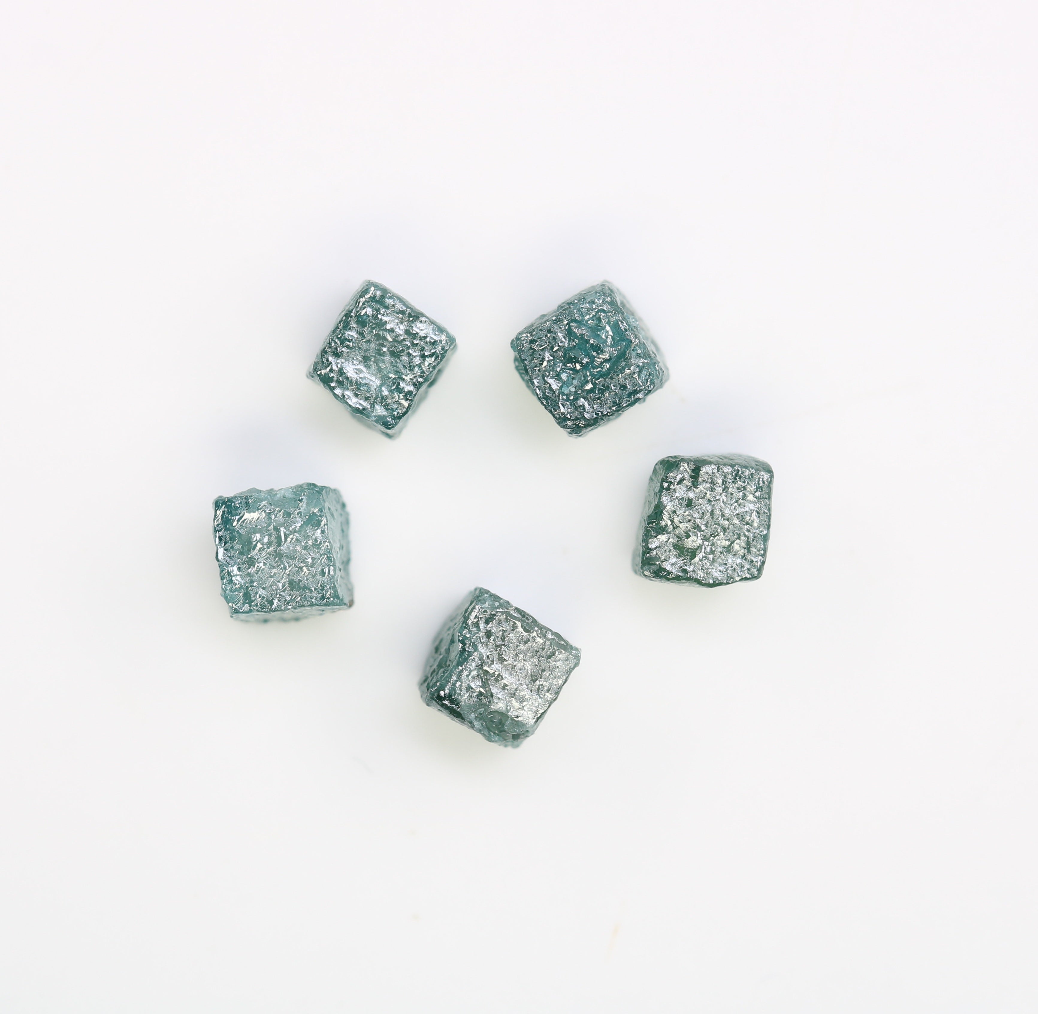 3.90 CT Blue Rough Raw Cube Diamond For Engagement Ring