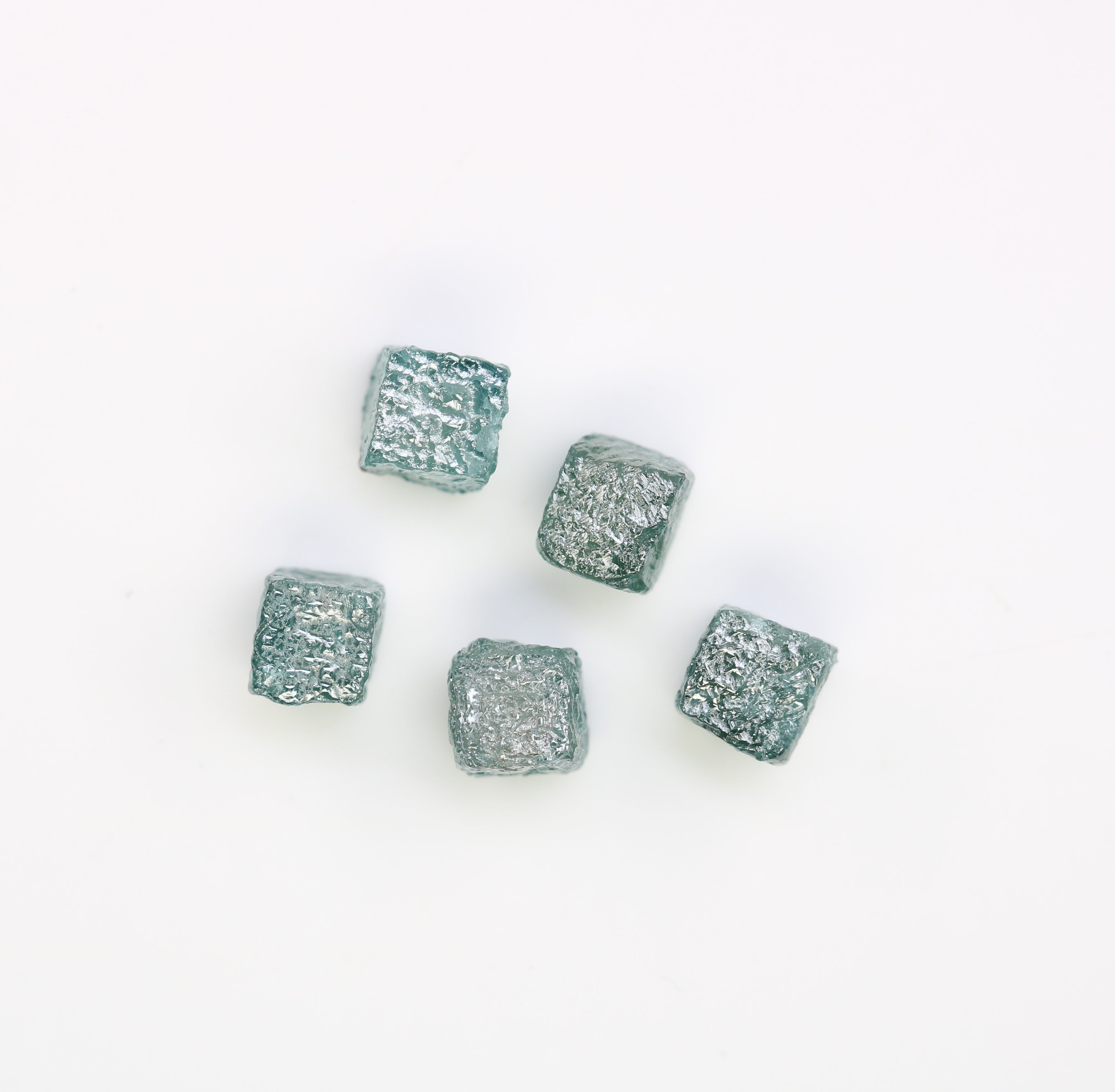 3.90 CT Blue Rough Raw Cube Diamond For Engagement Ring