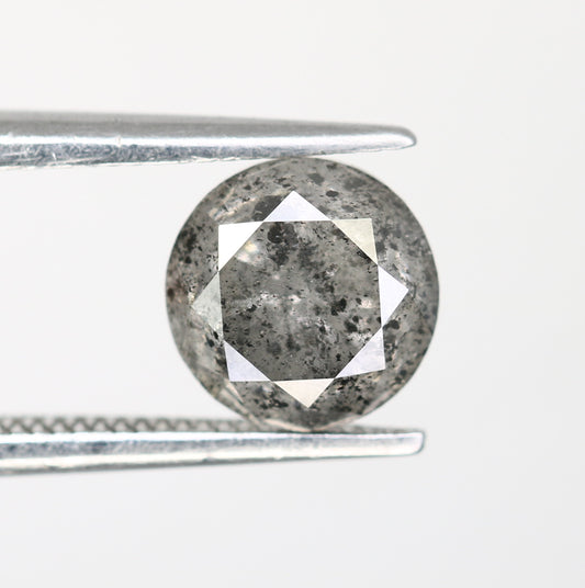 1.63 CT Round Brilliant Cut Salt And Pepper Diamond For Engagement Ring - JayKrishna Diamond