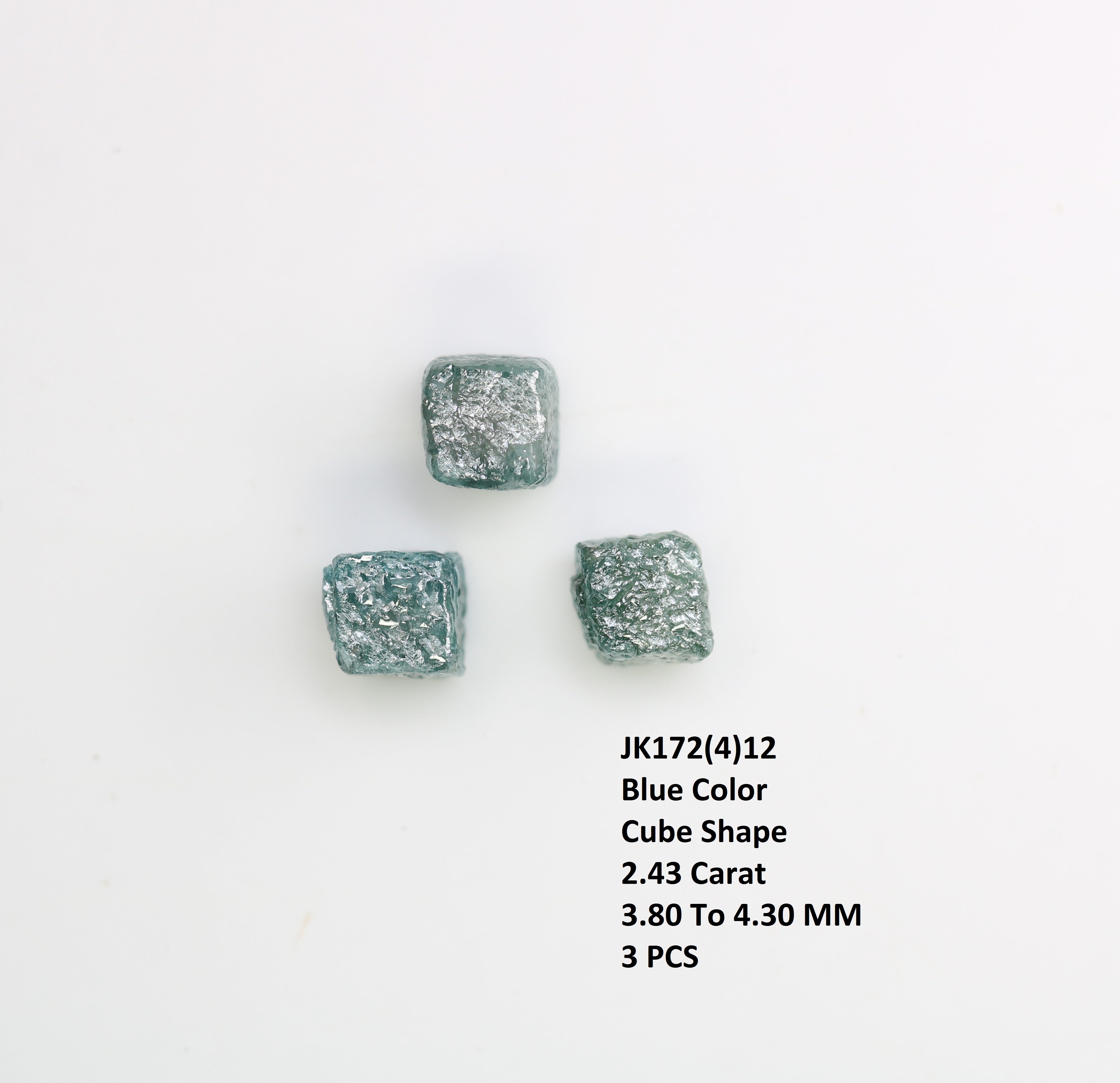 2.43 CT Cube Raw Blue Rough Diamond For Engagement Ring