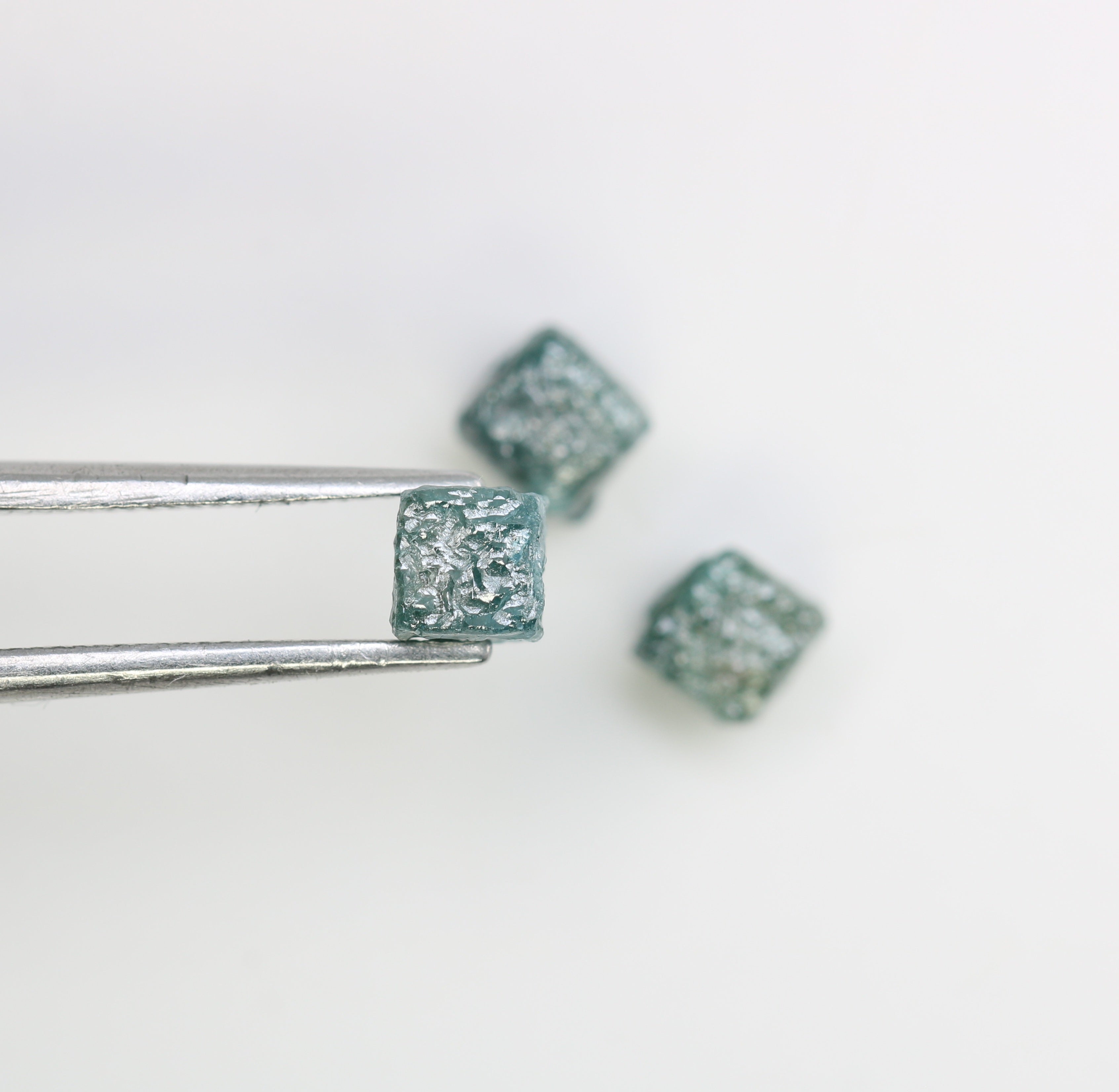 2.43 CT Cube Raw Blue Rough Diamond For Engagement Ring