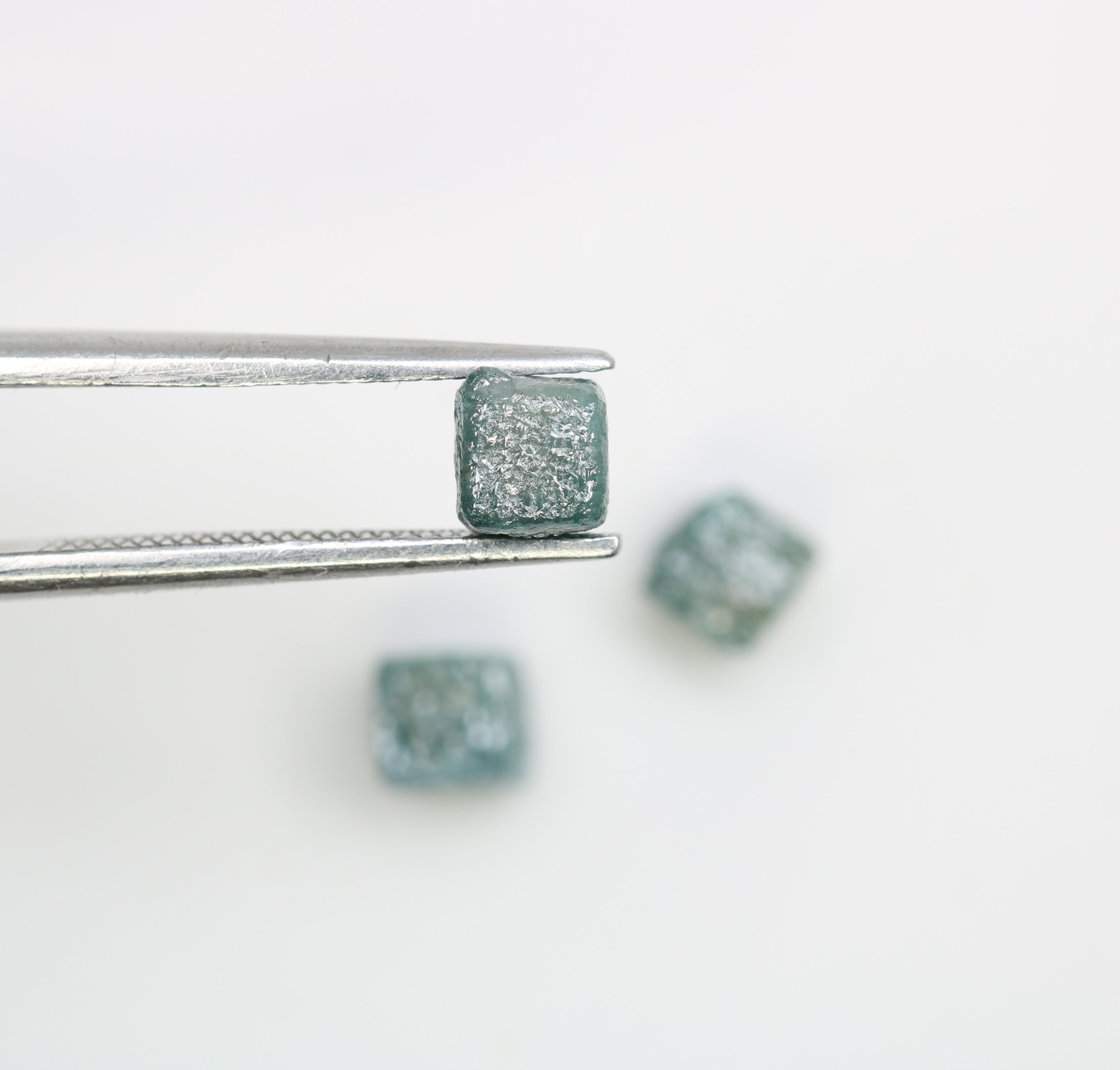 2.43 CT Cube Raw Blue Rough Diamond For Engagement Ring