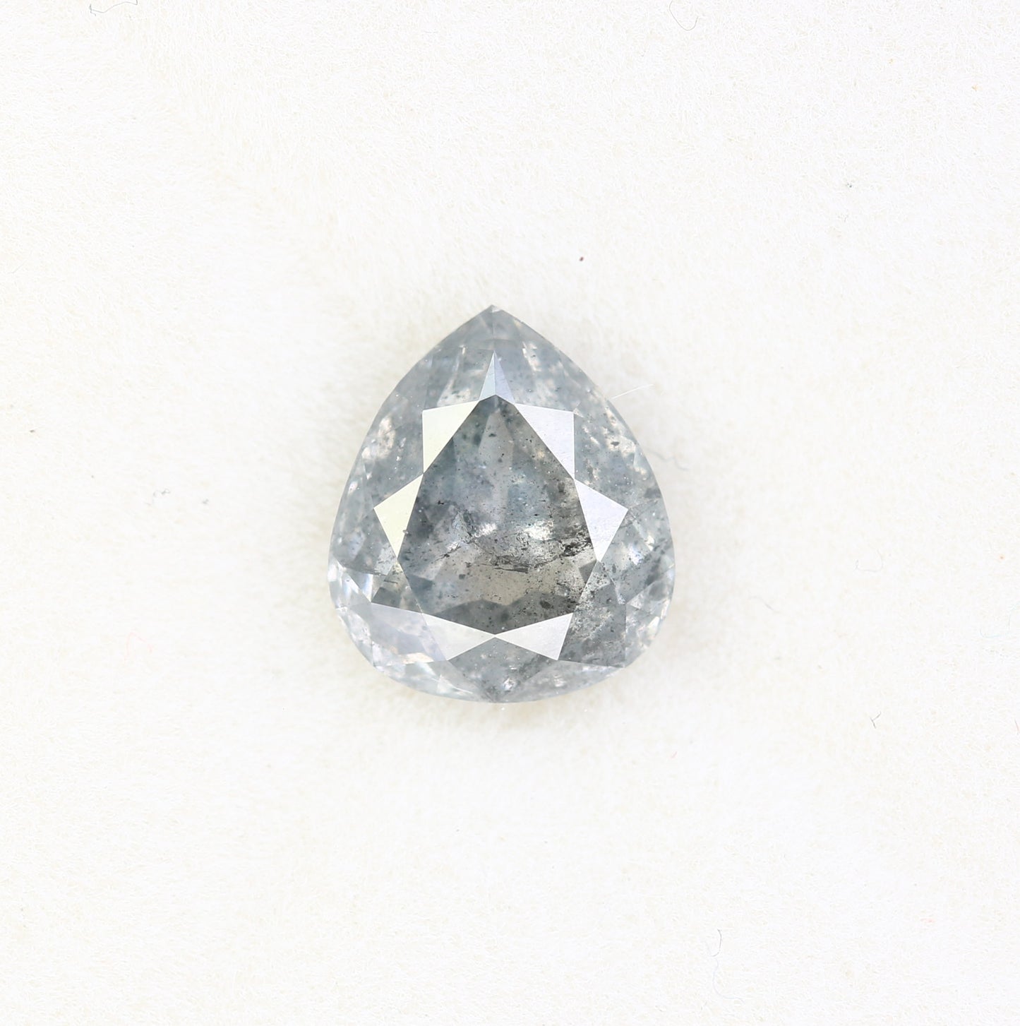 1.62 CT Pear Shape Salt And Pepper Diamond For Engagement Ring
