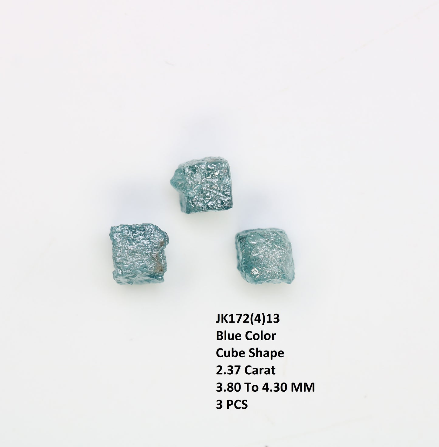 2.37 CT Cube Raw Blue Rough Diamond For Engagement Ring