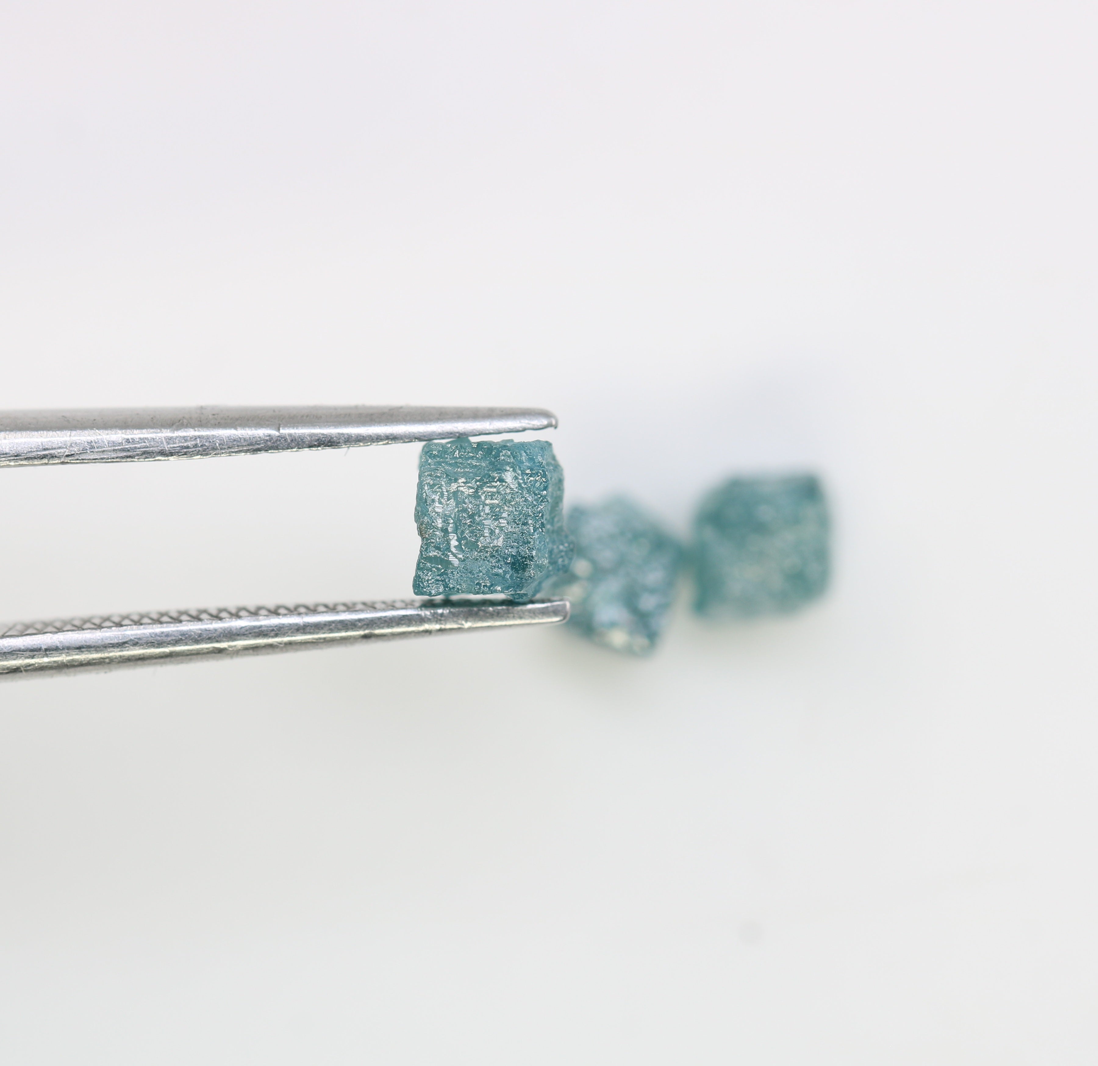 2.37 CT Cube Raw Blue Rough Diamond For Engagement Ring