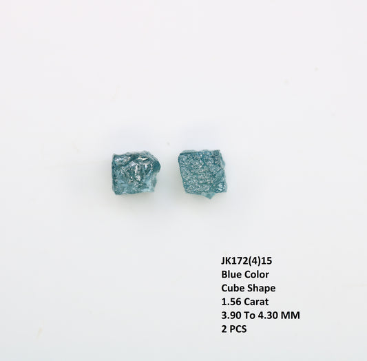 1.56 CT Blue Rough Cube Raw Diamond For Engagement Ring
