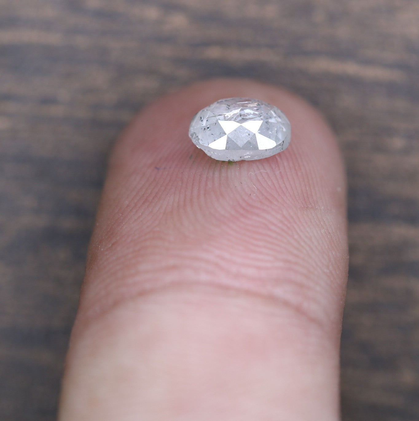 0.84 CT 6.40 MM Oval Cut Salt And Pepper Diamond For Wedding Ring