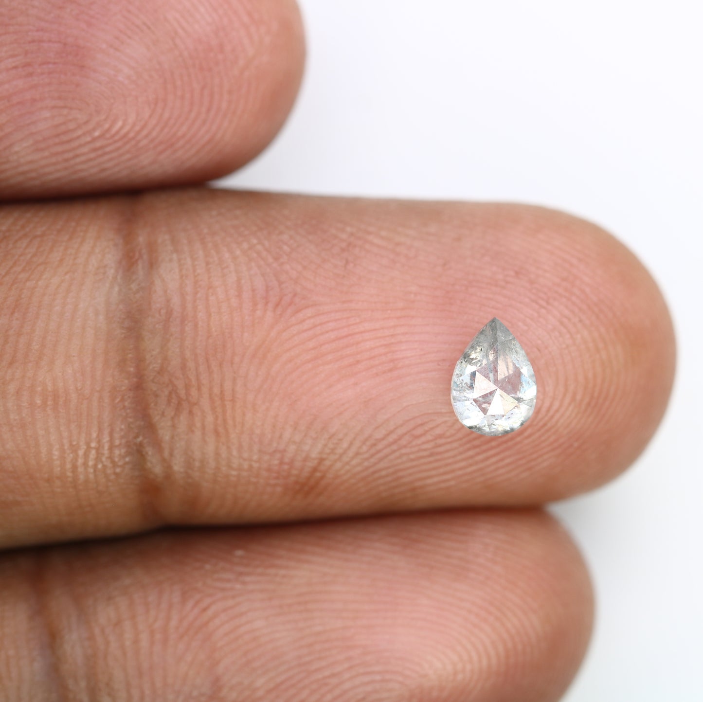 0.67 CT 6.20 MM Salt And Pepper Pear Shaped Diamond For Wedding Ring