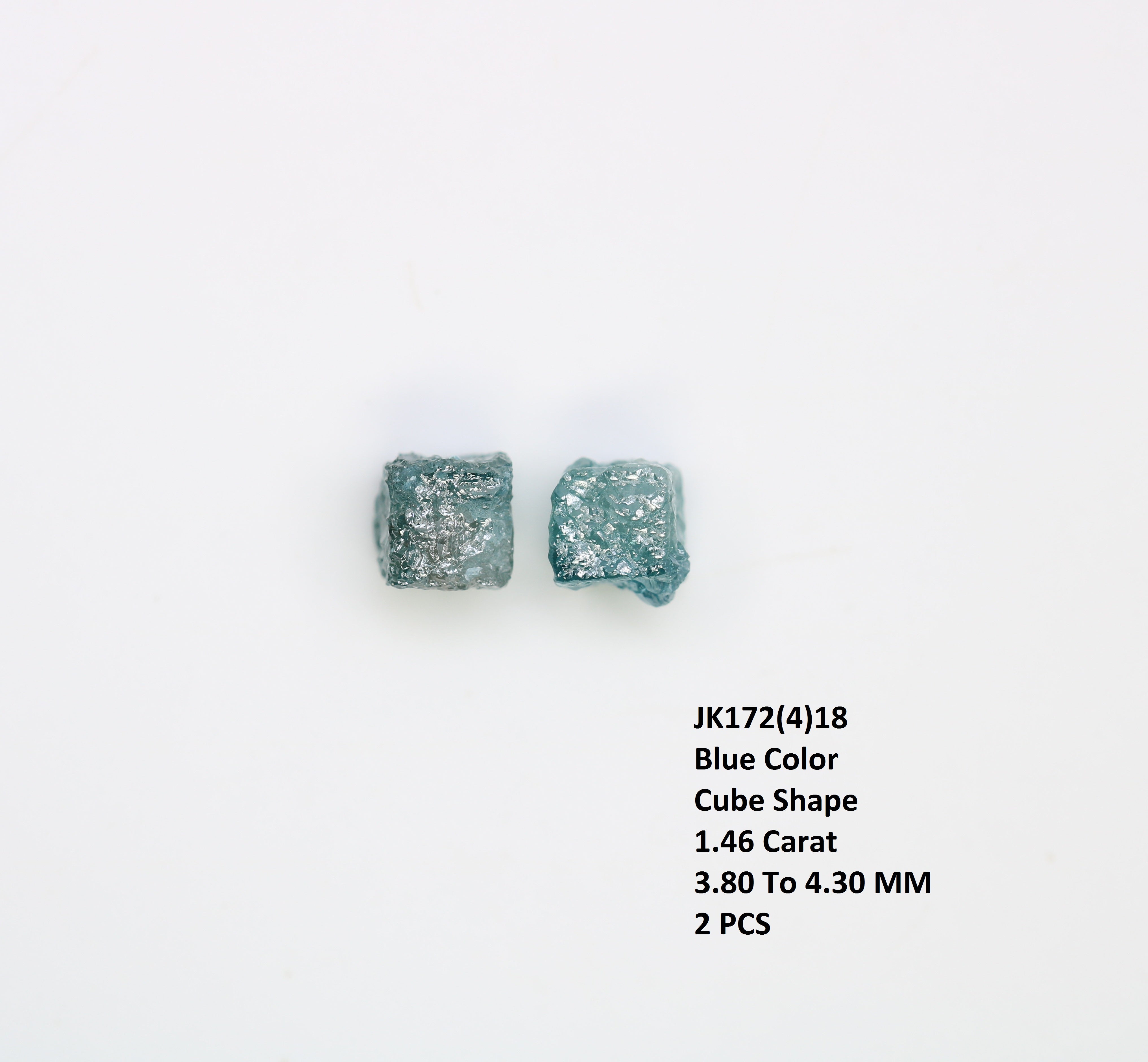 1.46 CT Cube Raw Blue Rough Diamond For Engagement Ring