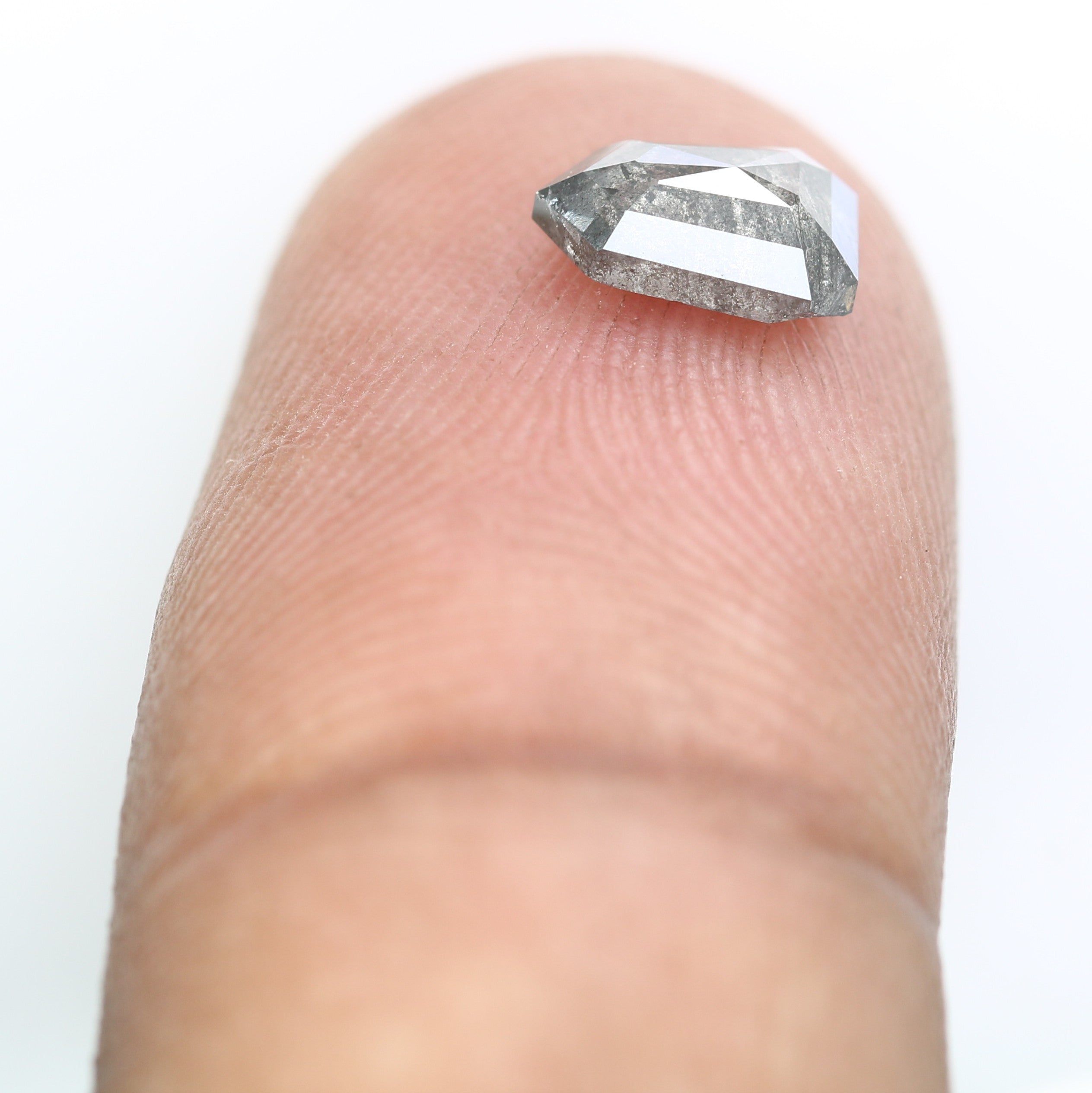 0.92 CT Salt And Pepper Shield Shaped 7.30 MM Diamond For Engagement Ring