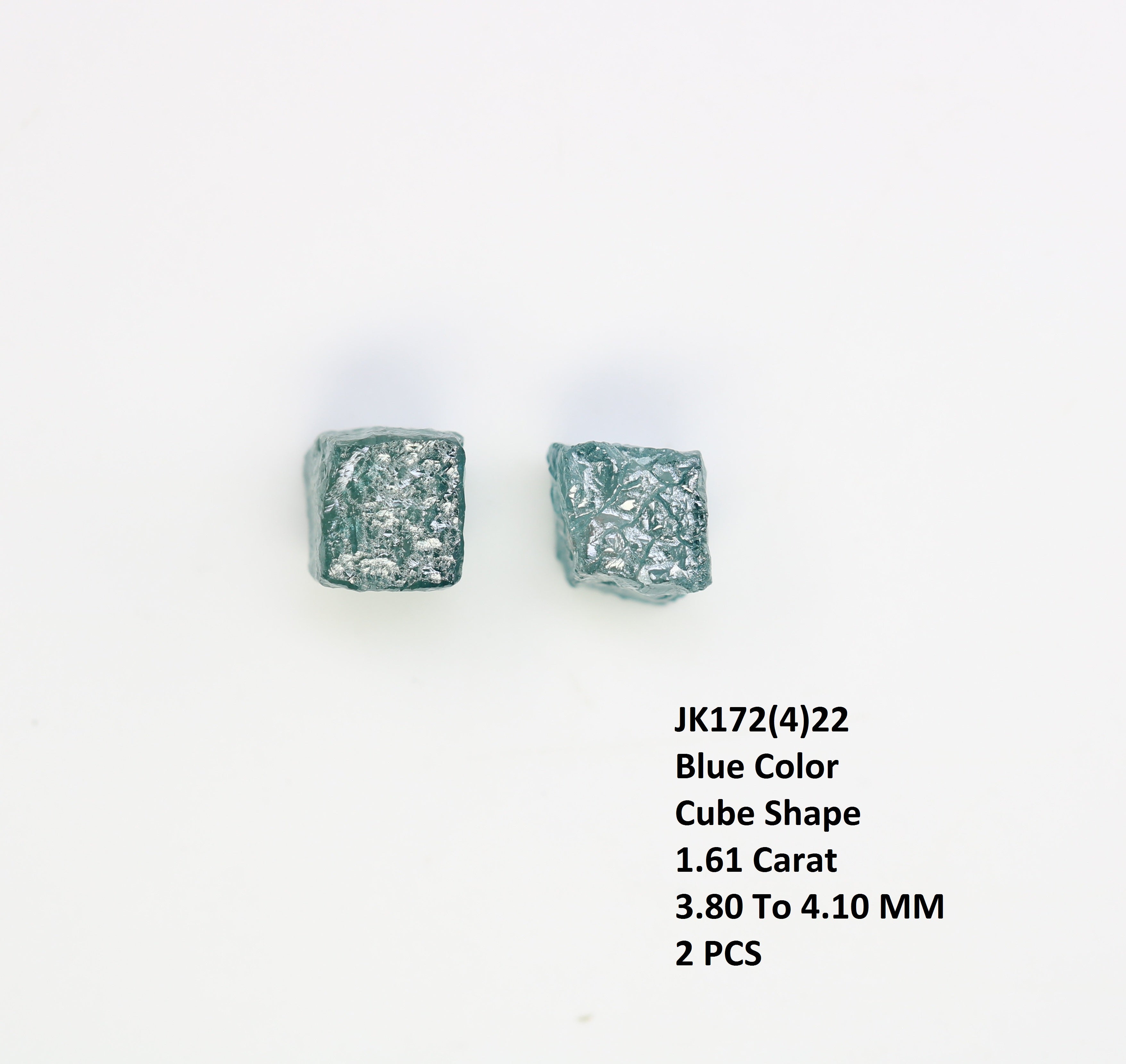 1.61 CT Blue Rough Cube Raw Diamond For Engagement Ring
