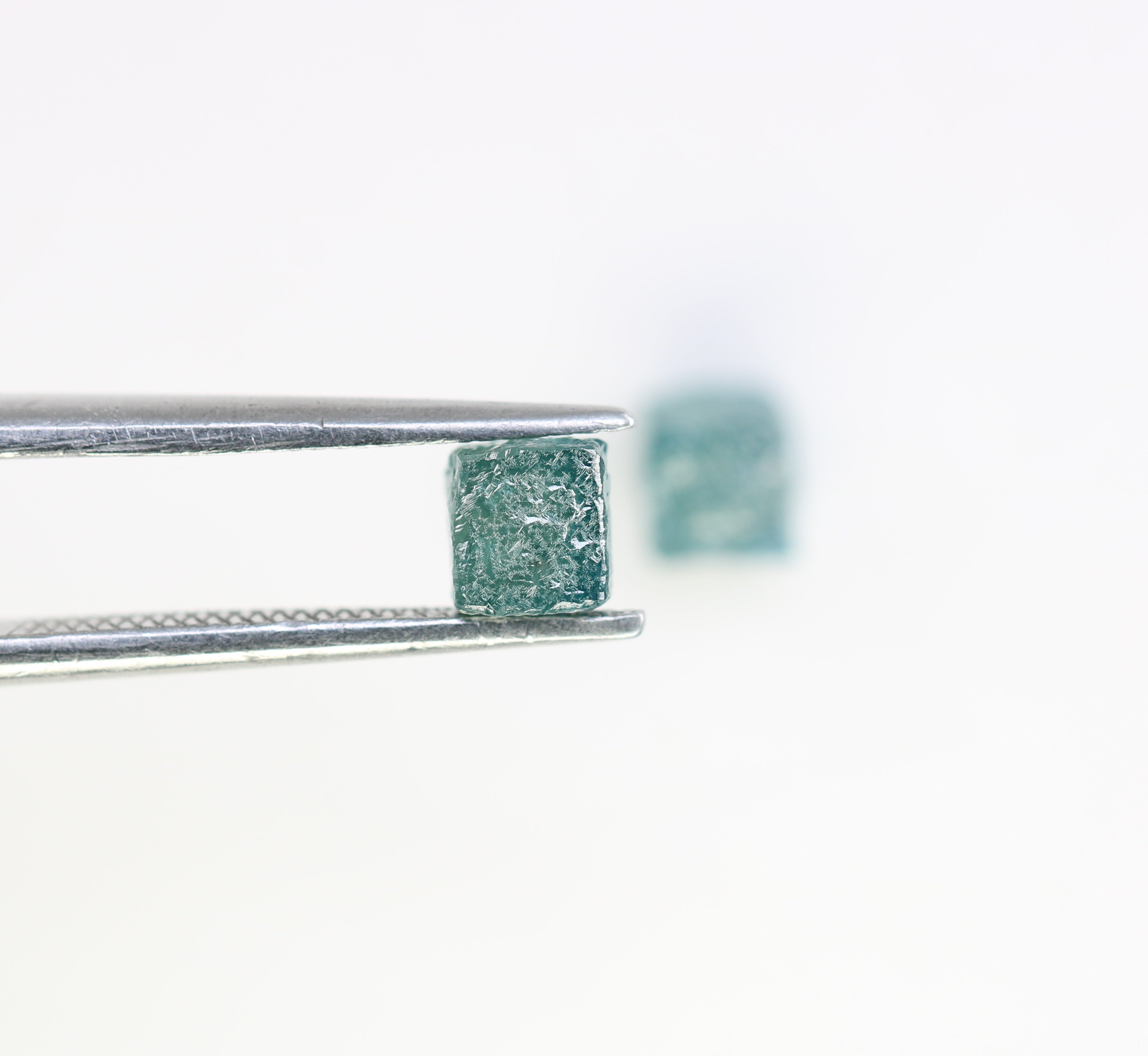 1.61 CT Blue Rough Cube Raw Diamond For Engagement Ring