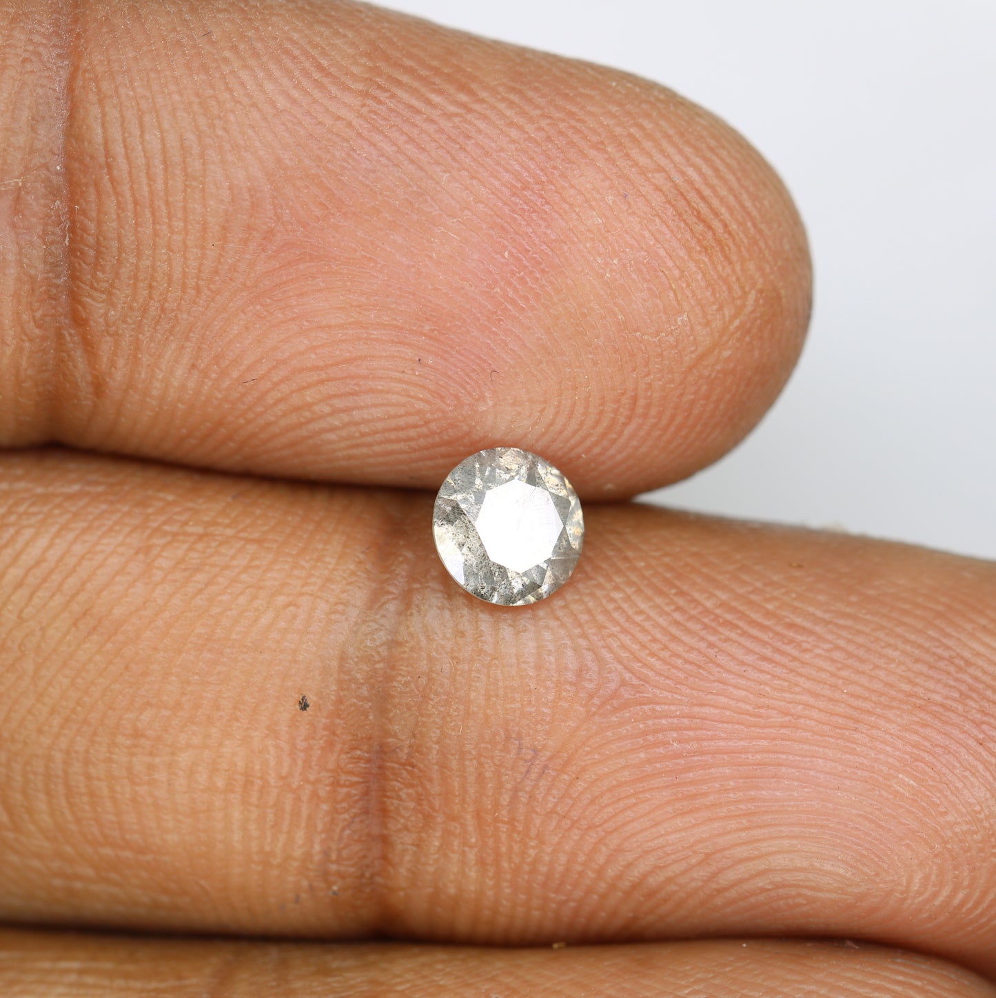 0.65 CT Salt And Pepper Loose Round Brilliant Cut Diamond For Engagement Ring