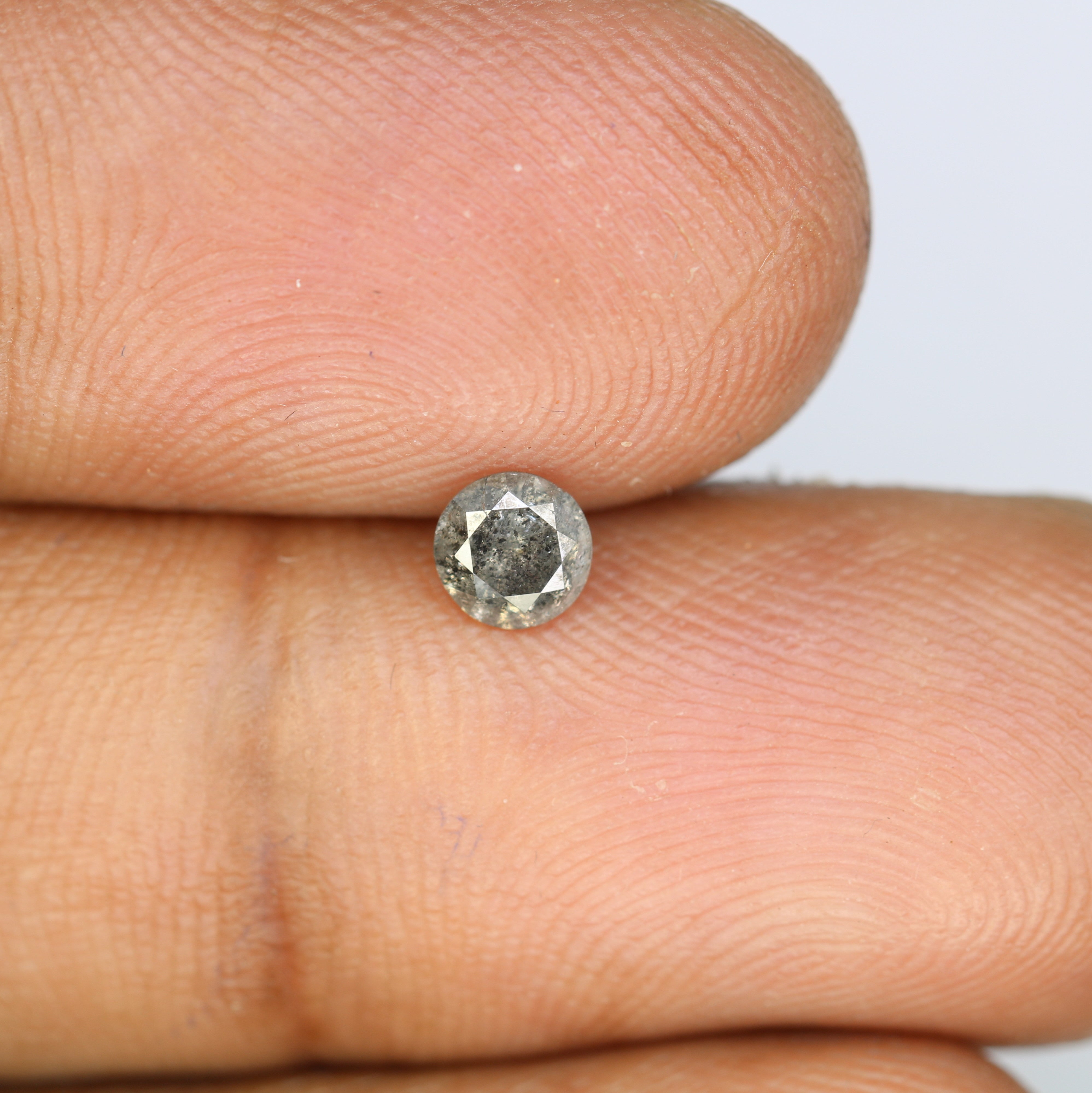 0.39 CT Round Brilliant Cut Salt And Pepper Diamond For Engagement Ring