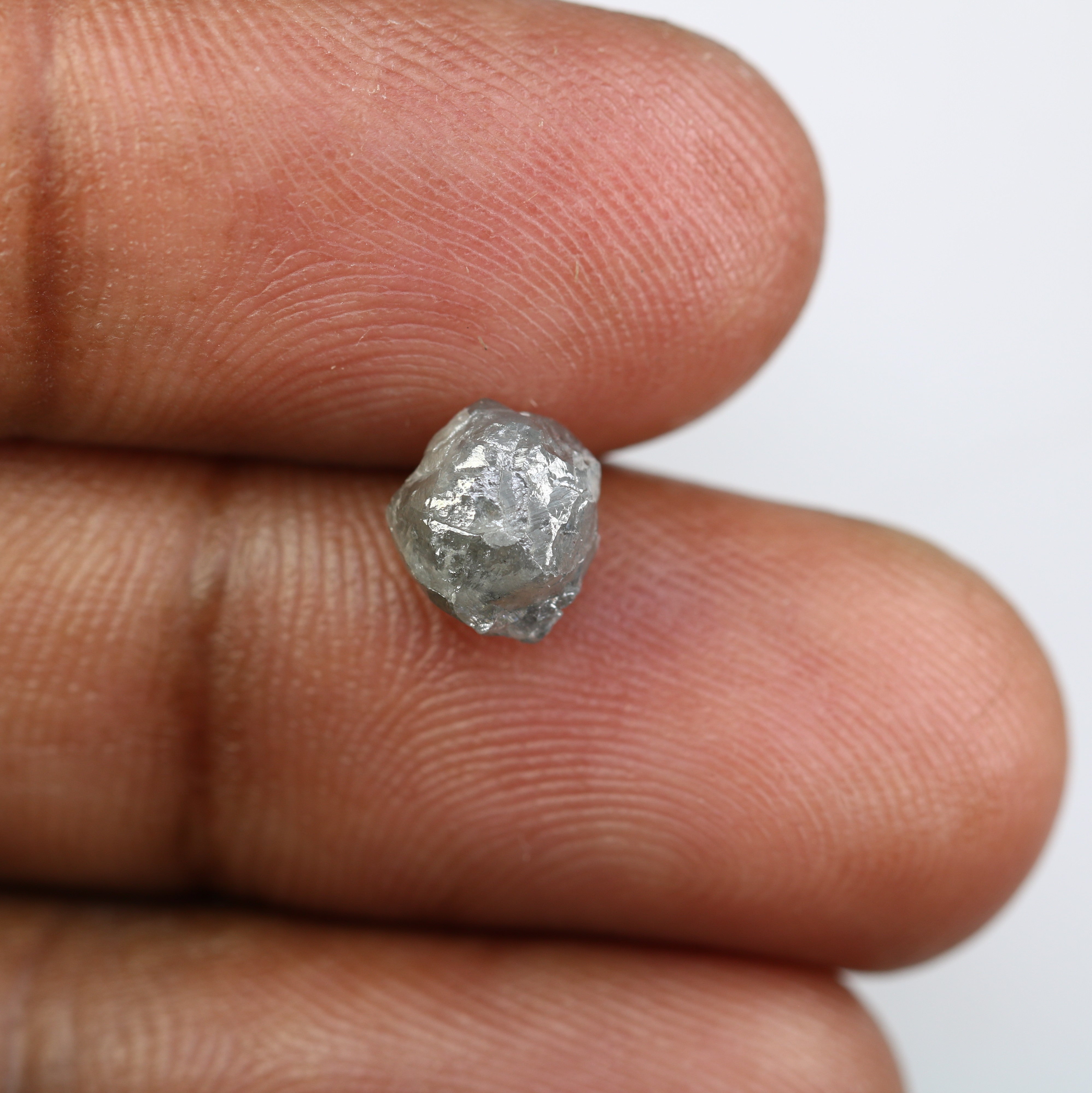 2.83 CT Rough Grey Raw Irregular Cut Diamond For Engagement Ring